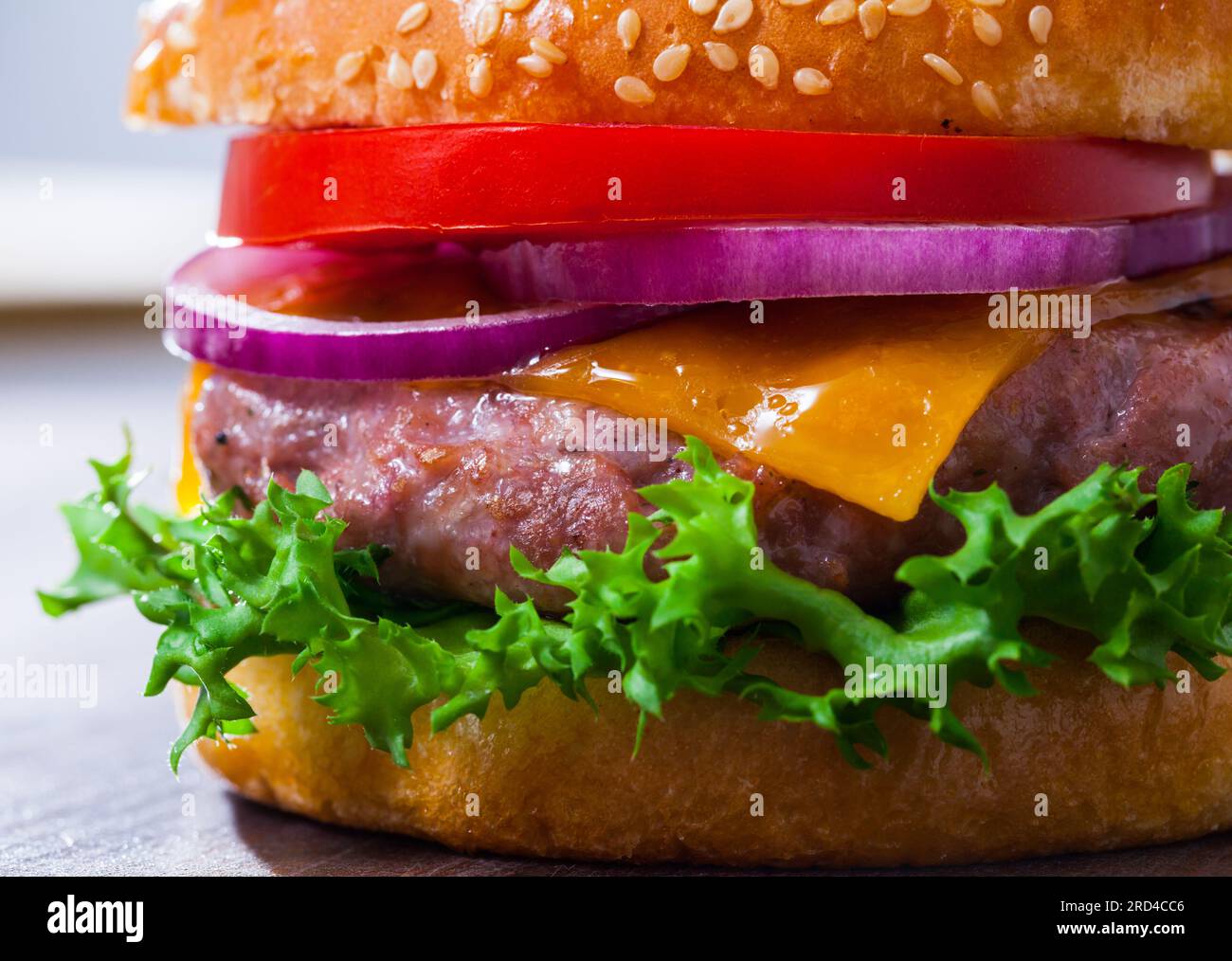 Cheeseburger classico fatto in casa Foto Stock