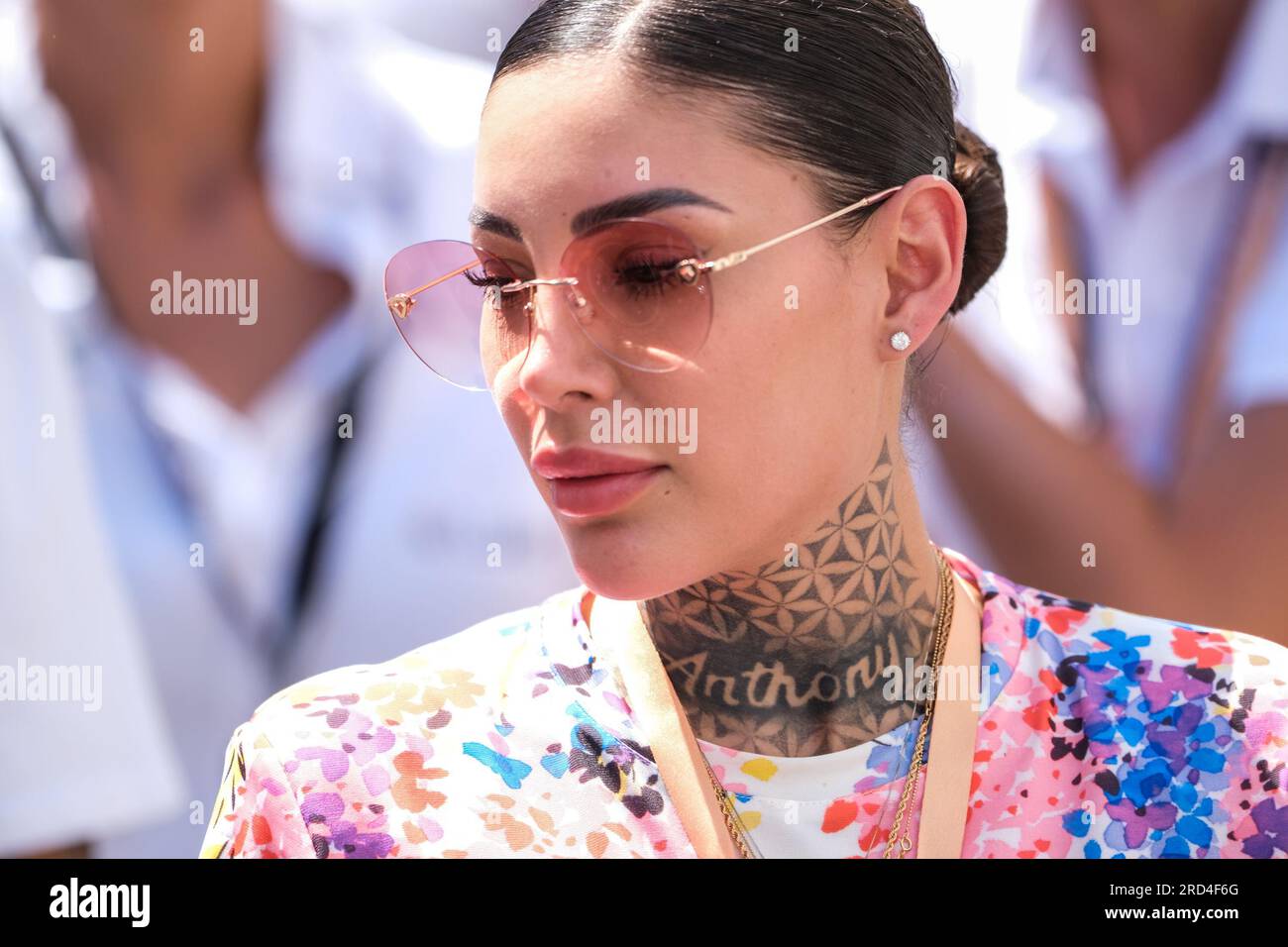 Nicole Daza, moglie di Marcell Jacobs durante la quattordicesima giornata del Campionato del mondo ABB Formula e 2023 Hankook Roma e-Prix. Foto Stock