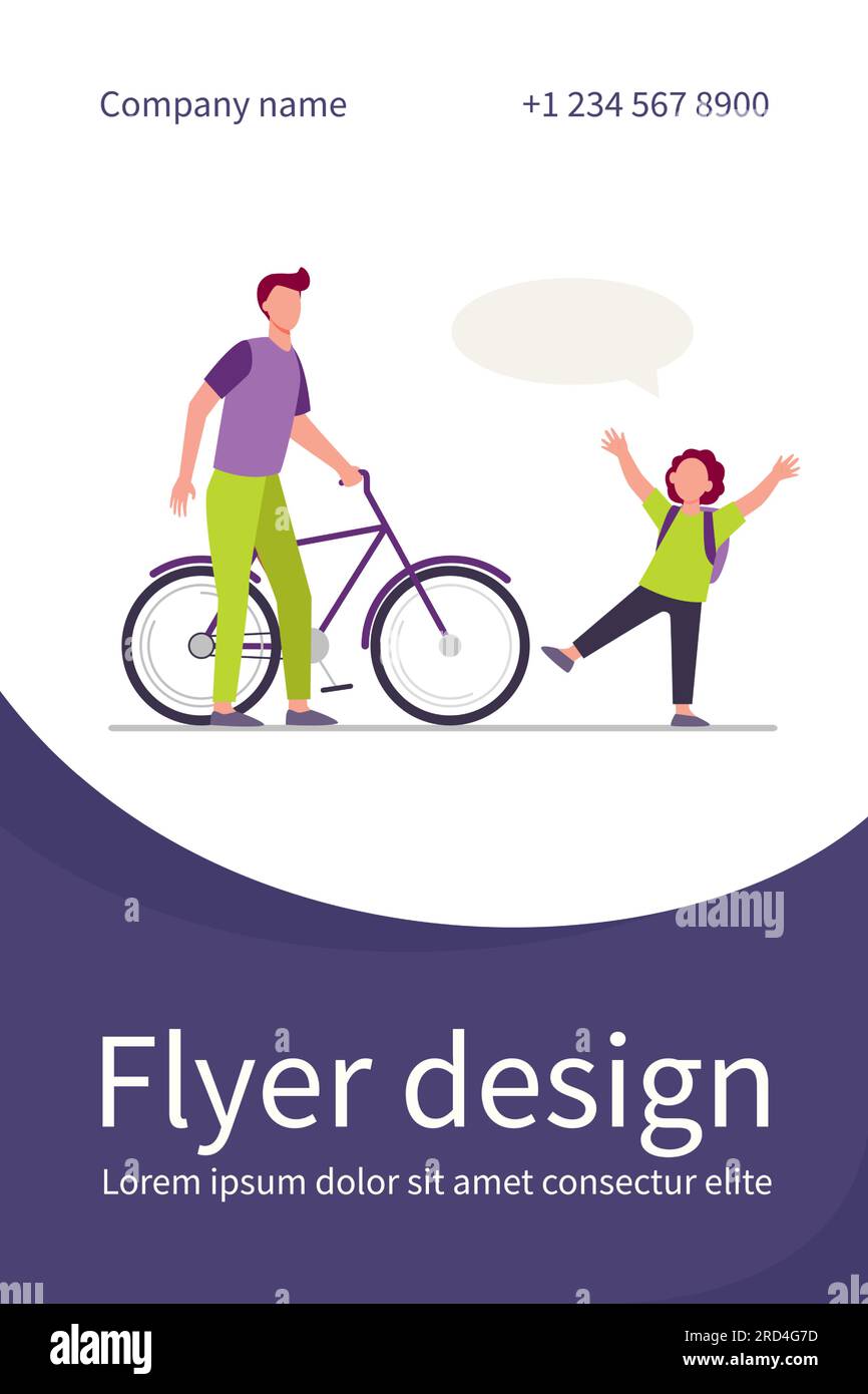 Papà che dà la bicicletta al figlio gioioso Illustrazione Vettoriale