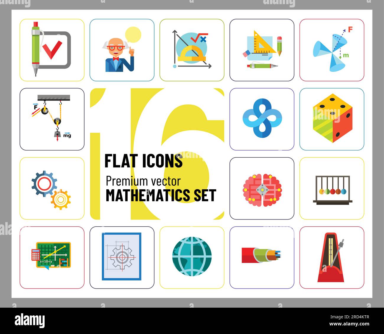 Set di icone matematiche Illustrazione Vettoriale