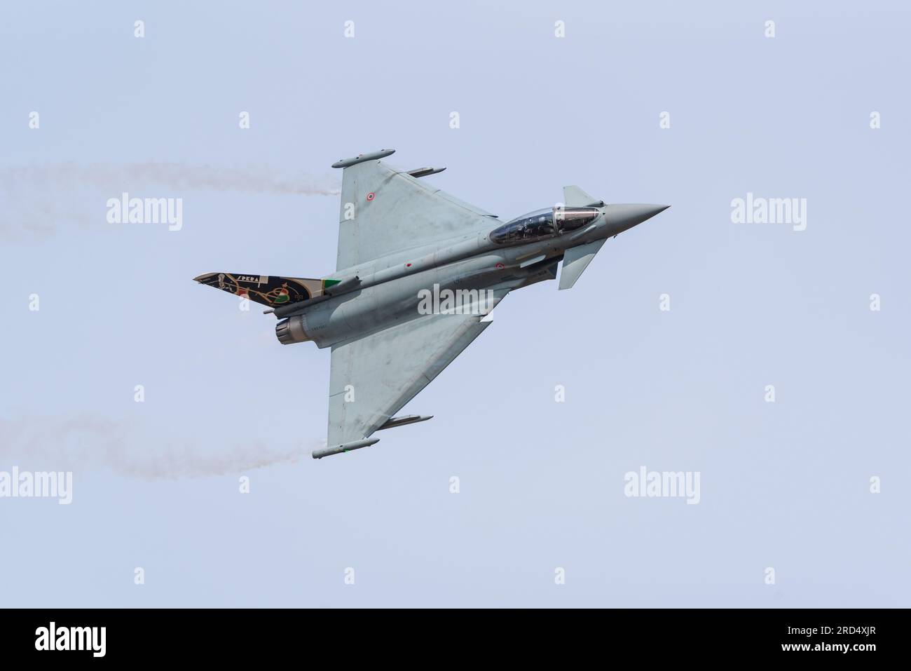 Italian Air Force Eurofighter EF-2000 Typhoon in esposizione al Royal International Air Tattoo, RIAT, Airshow, RAF Fairford, Gloucestershire, REGNO UNITO Foto Stock