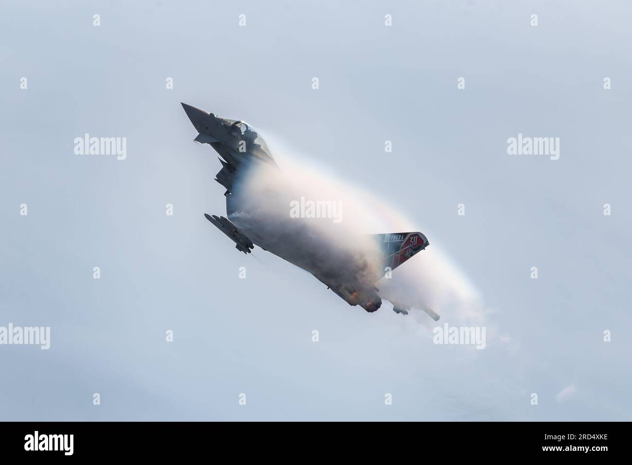 Italian Air Force Eurofighter EF-2000 Typhoon in esposizione al Royal International Air Tattoo, RIAT, Airshow, RAF Fairford, Gloucestershire, REGNO UNITO Foto Stock