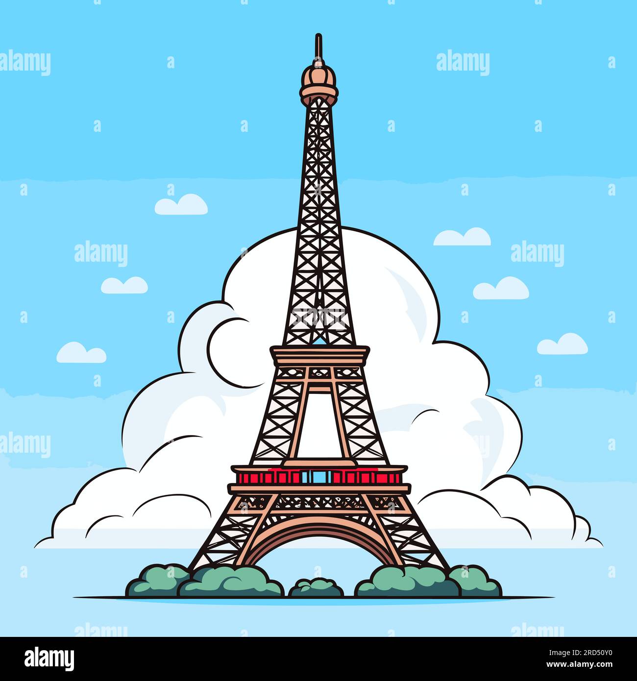 Torre Eiffel. Torre Eiffel illustrazione fumettistica disegnata a mano.  Illustrazione di cartoni animati in stile doodle vettoriale Immagine e  Vettoriale - Alamy