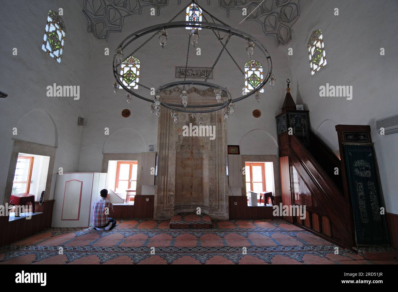 La moschea Hacerzade Ibrahim Bey fu costruita nel 1406 a Malkara, in Turchia. Foto Stock