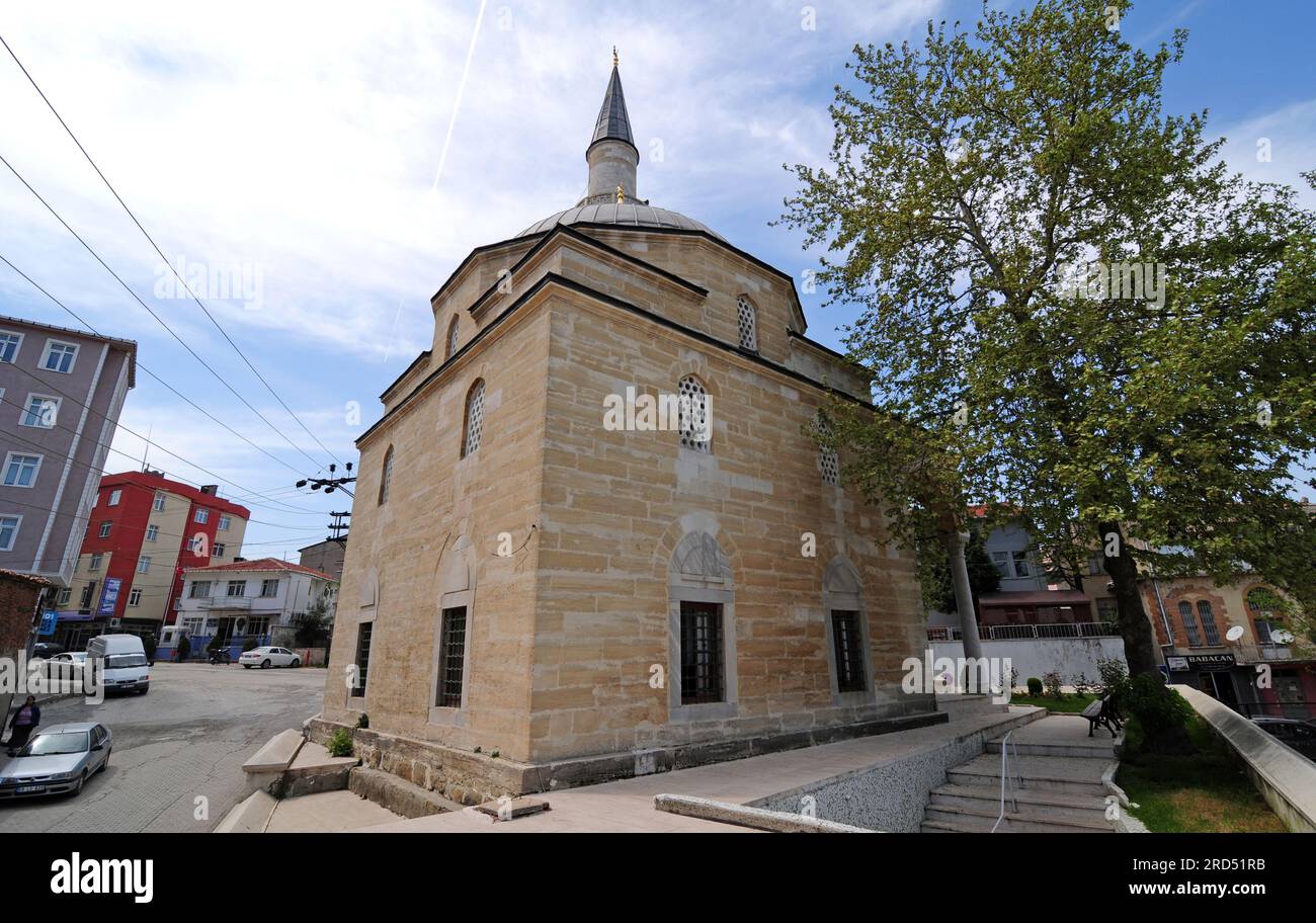 La moschea Hacerzade Ibrahim Bey fu costruita nel 1406 a Malkara, in Turchia. Foto Stock