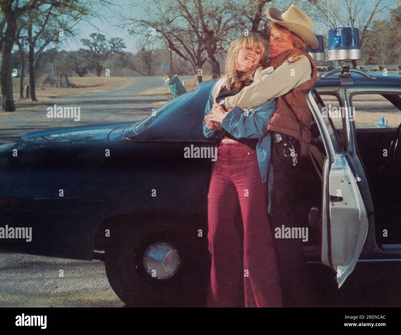 Susan George, sul set del film, 'A Small Town in Texas', American International Pictures, 1976 Foto Stock