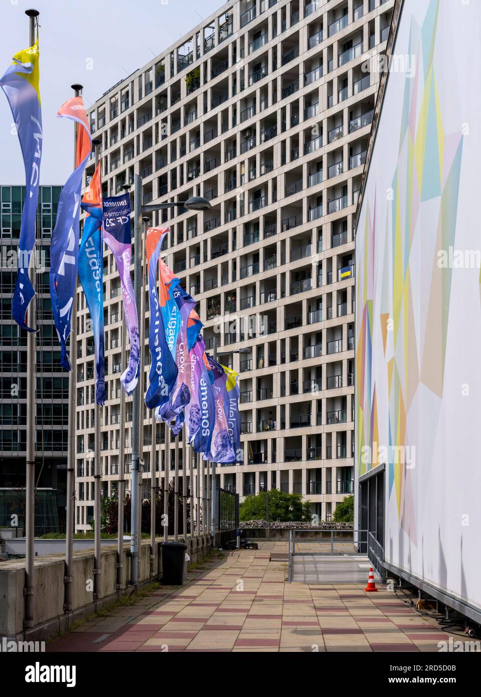 Alti edifici a Donaupark, Donau City, Vienna Austria Foto Stock