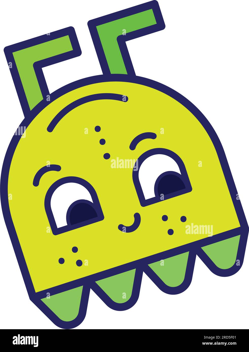 Icona di schizzo del personaggio del robot colorato isolato Vector Illustrazione Vettoriale