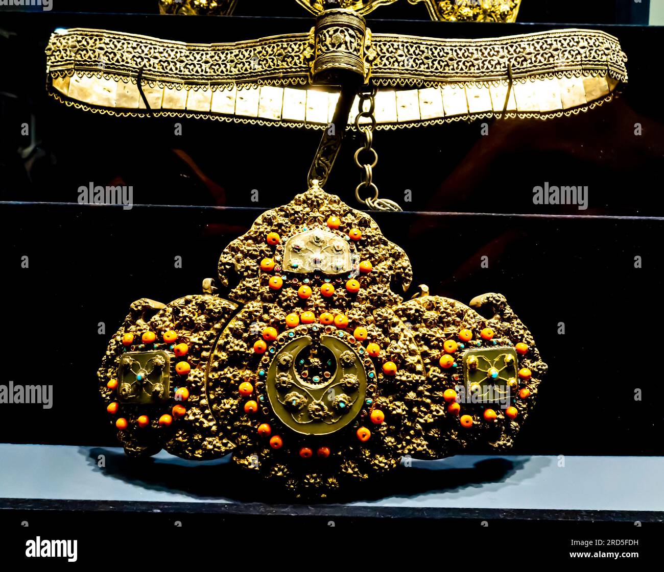 Bely Buckle, Van argento del XIX secolo, pietre semi-preziose Foto Stock