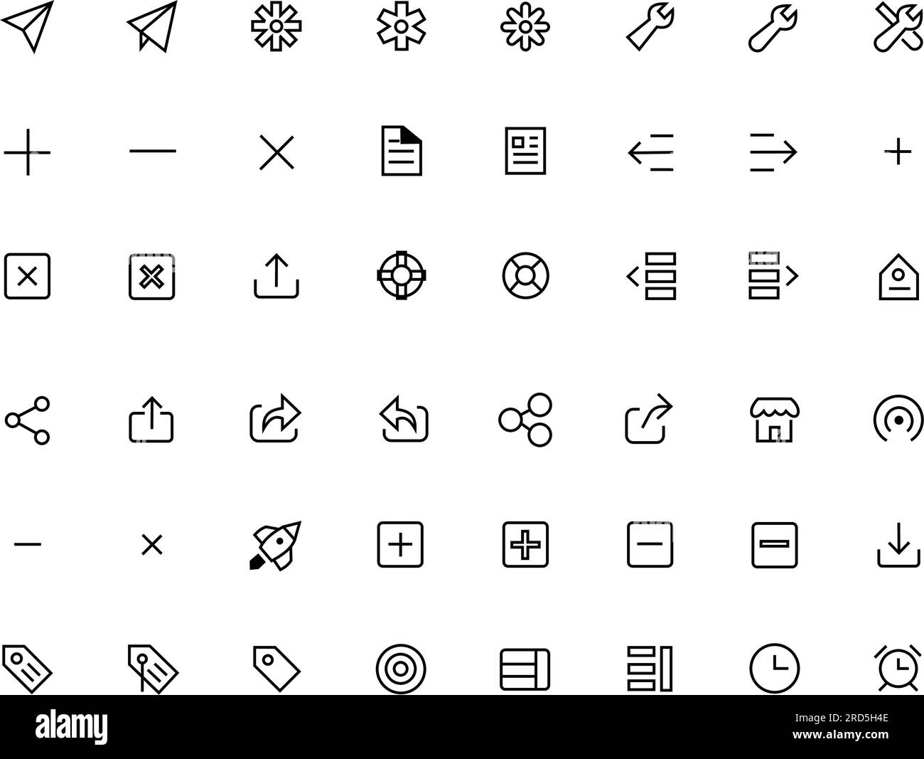 Pacchetto icone interfaccia utente per dispositivi mobili e Web Illustrazione Vettoriale