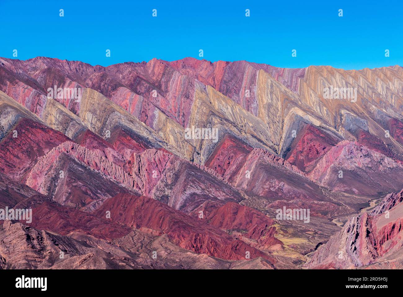 Cerro de 14 colores, Montagne di 14 colori, Ande, altitudine 4350 m, Quebrada de Humahuaca, Valley Humahuaca, Sito patrimonio dell'umanità dell'UNESCO, montagna Foto Stock