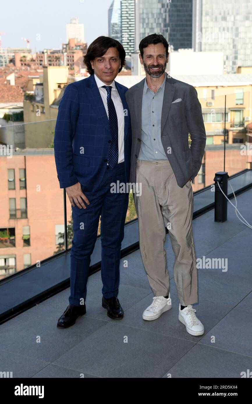 Milano, Italia. 18 luglio 2023. Milano, Photocall "Summer Limited Edition" - massimo Bruno, Anton Giulio grande Credit: Independent Photo Agency/Alamy Live News Foto Stock