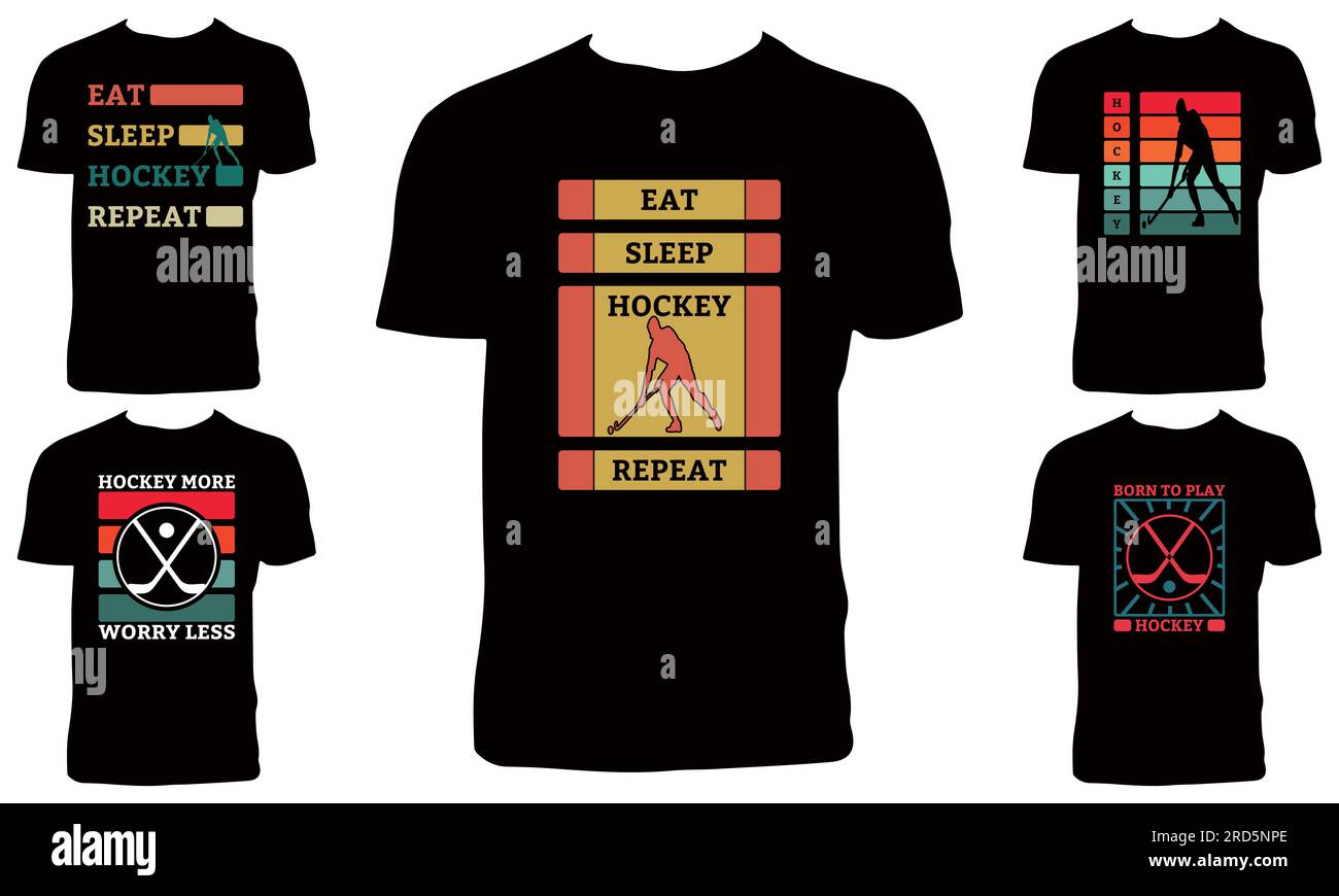 T Shirt Design Collection da hockey Illustrazione Vettoriale