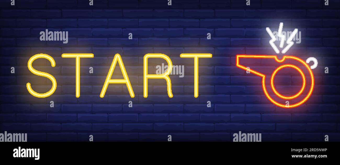 Segnale di avvio al neon Illustrazione Vettoriale