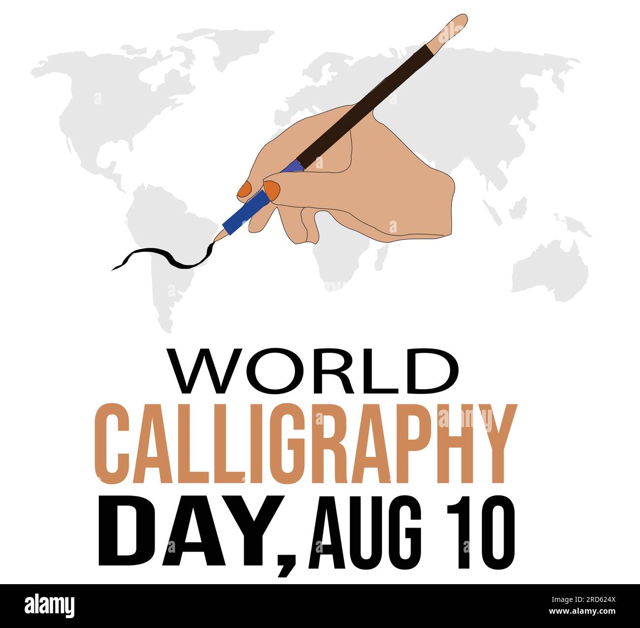 GIORNATA MONDIALE DELLA CALLIGRAFIA il secondo mercoledì di agosto è il giorno in cui l'arte incontra la CALLIGRAFIA. Nibs pronti, è la giornata mondiale della calligrafia! Illustrazione Vettoriale