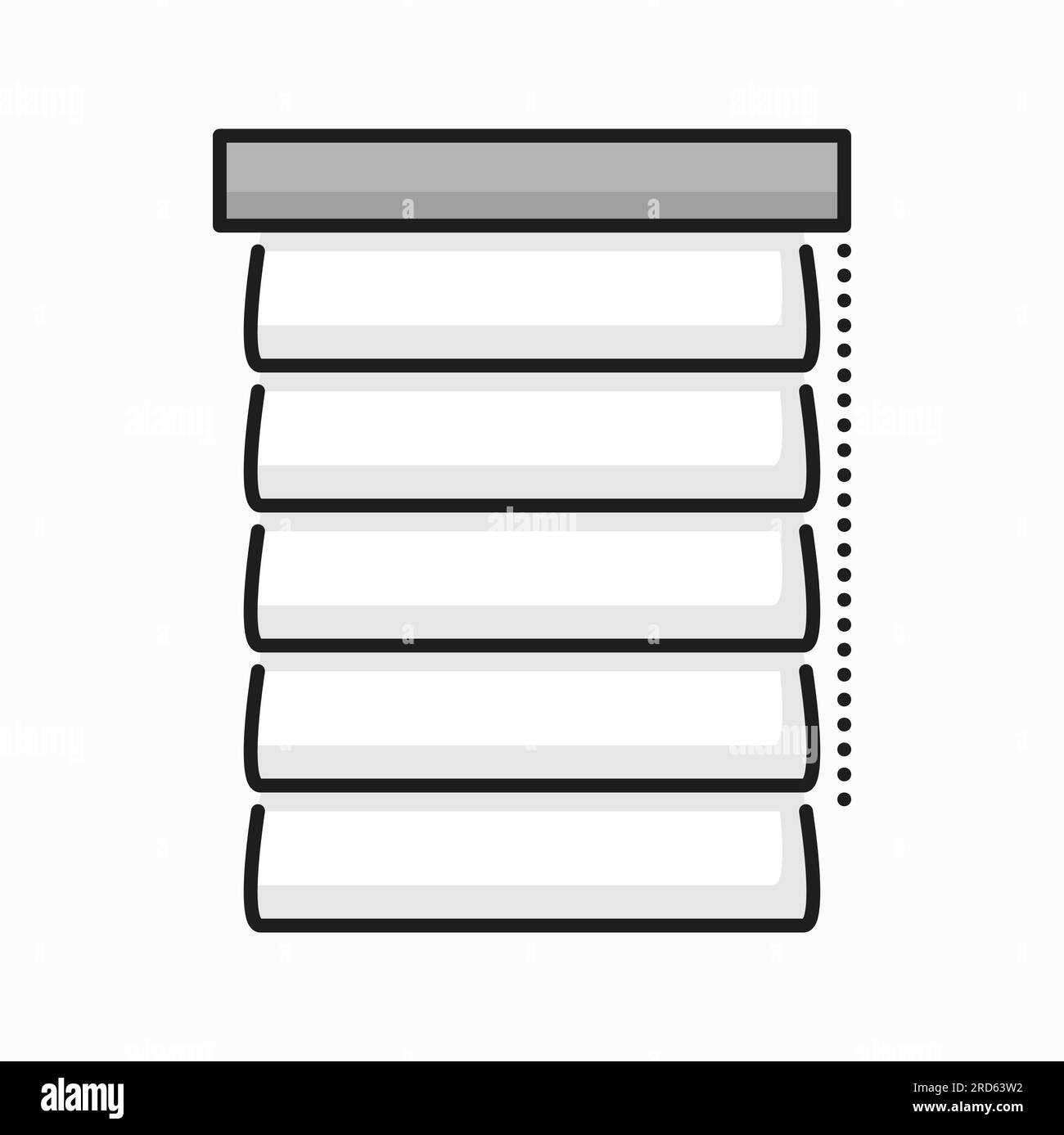 Tende da ufficio, copertura veneziana, tendina parasole per finestre chiusa icona jalousie. Sagoma delle tende jalousie Vector Modern, parasole a tendina Illustrazione Vettoriale
