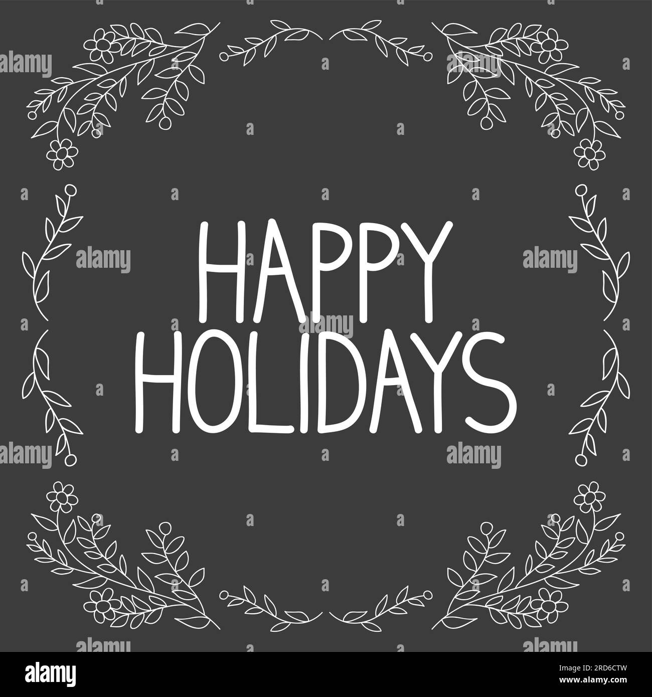Testo scritto a mano Happy Holidays per biglietti d'auguri, volantini, brochure, logo poster con testo scritto. Illustrazione Vettoriale