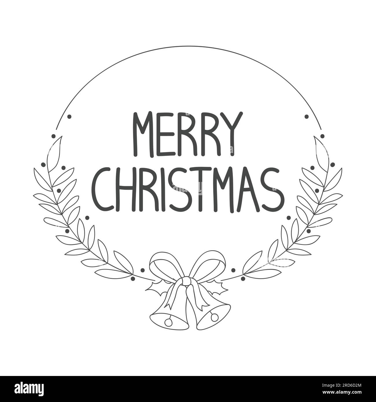 Testo scritto a mano buon Natale per biglietto d'auguri, volantino, brochure, poster logo con testo scritta. Illustrazione Vettoriale