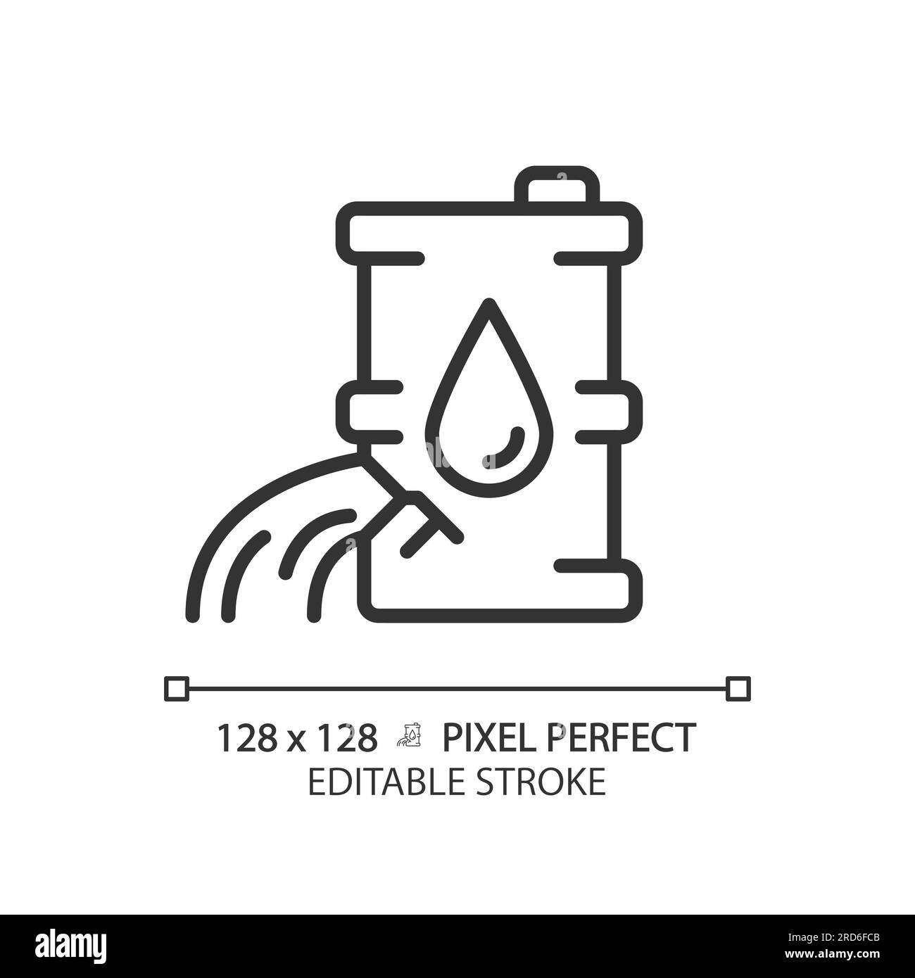 Icona lineare perdite di olio Illustrazione Vettoriale