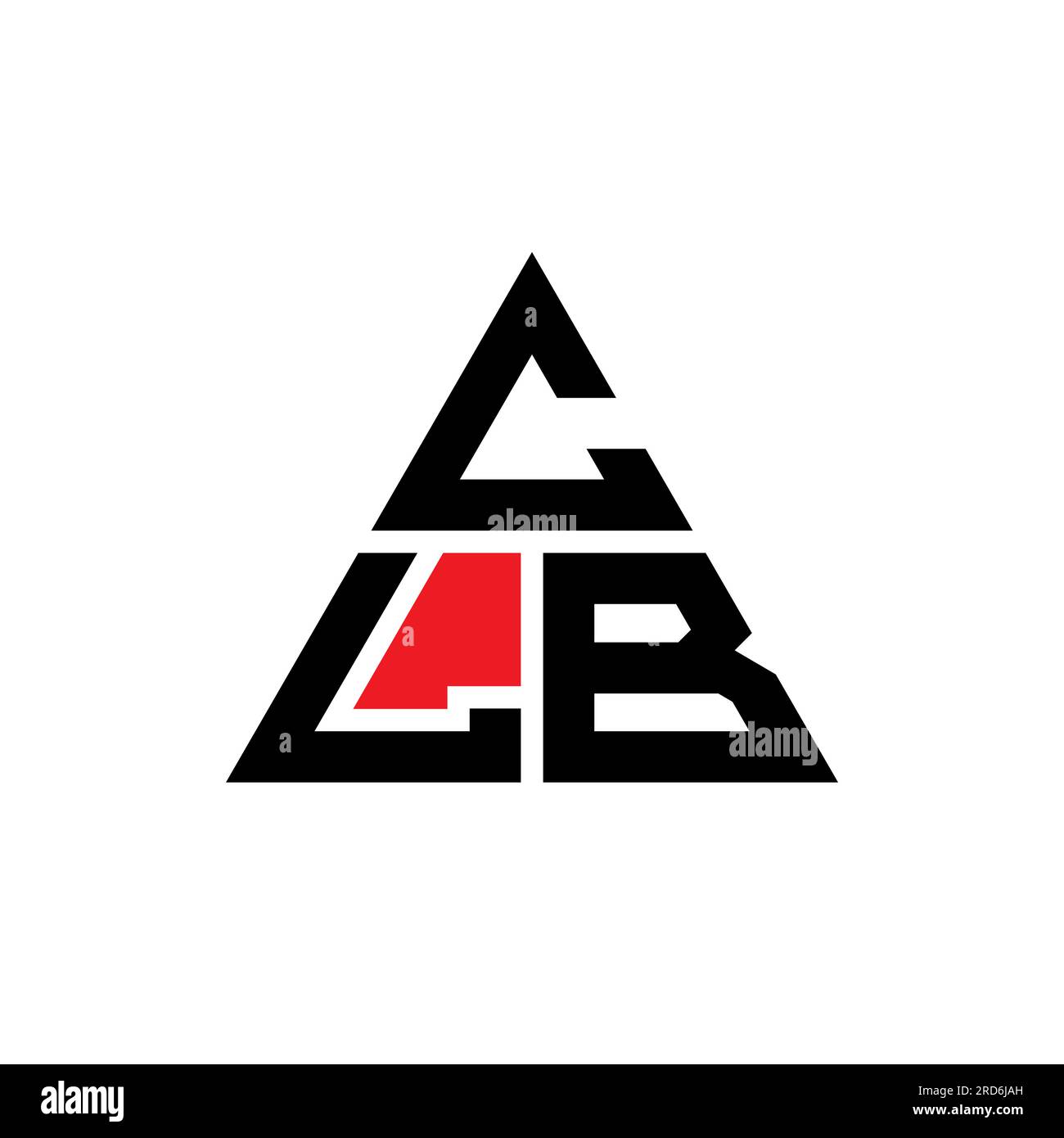 Logo CLB triangolare a lettere con forma triangolare. Monogramma di design con logo triangolare CLB. Modello logo vettoriale triangolare CLB di colore rosso. CLB triangul Illustrazione Vettoriale