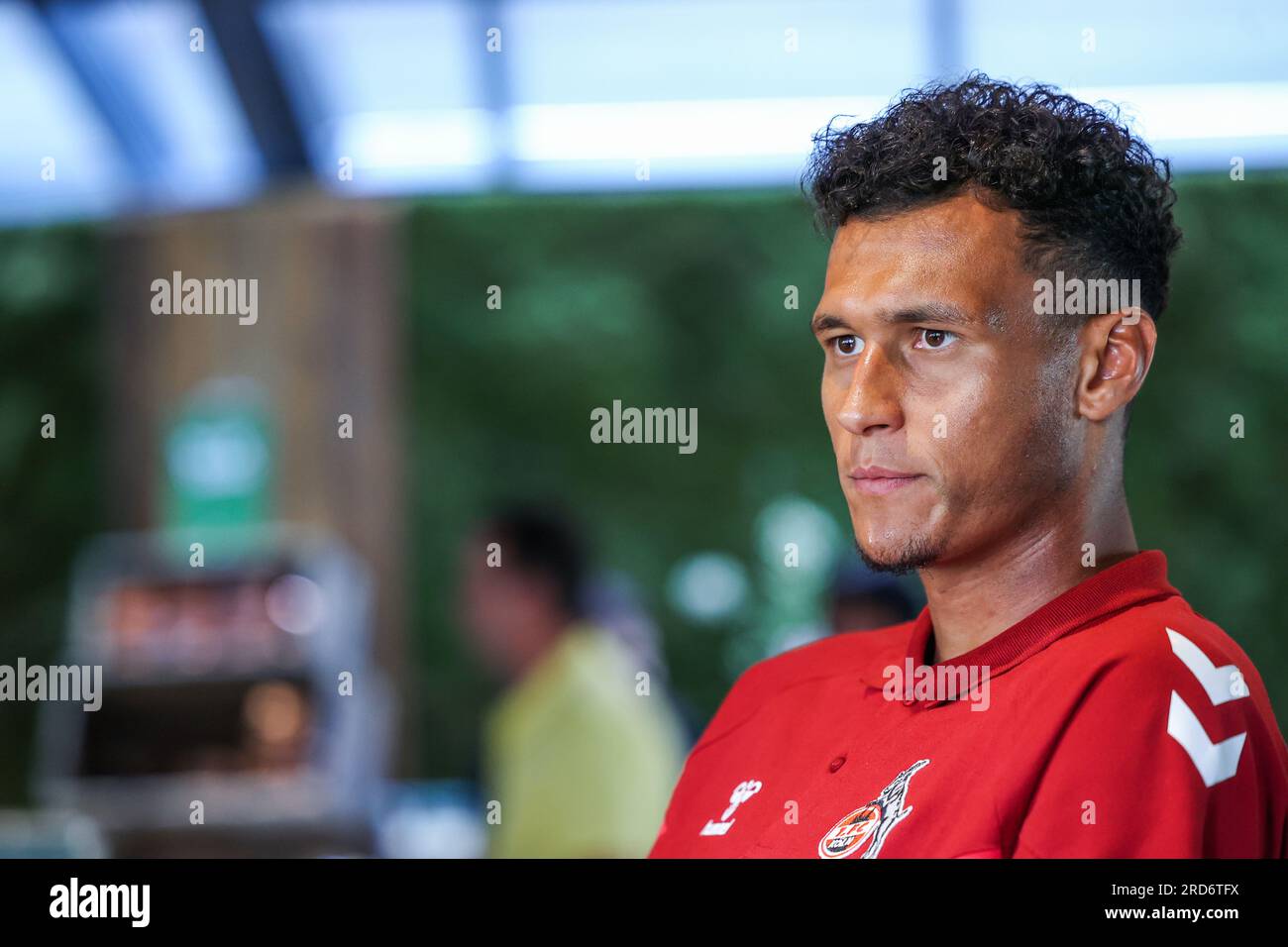 Mariaalm, Austria. 18 luglio 2023. Calcio: Bundesliga, l'attaccante di Colonia DAVIE Selke intervistato dal dpa. Crediti: Tim Rehbein/dpa/Alamy Live News Foto Stock