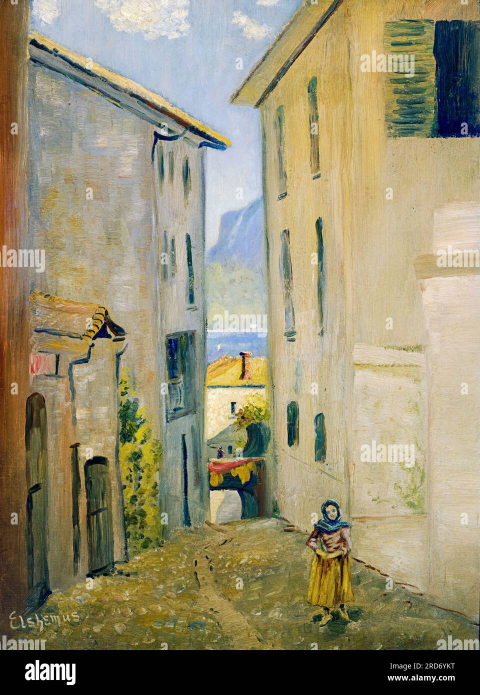 Louis Eilshemius, strada a Lugano, pittura ad olio su tela, 1893 Foto Stock
