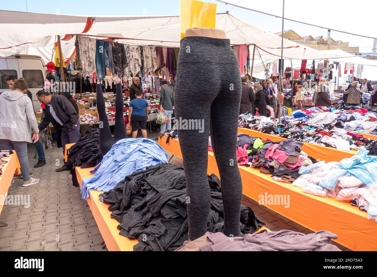 Collant, collant, leotard mannequin Street Market Ürgüp/Nevşehir Turchia Foto Stock