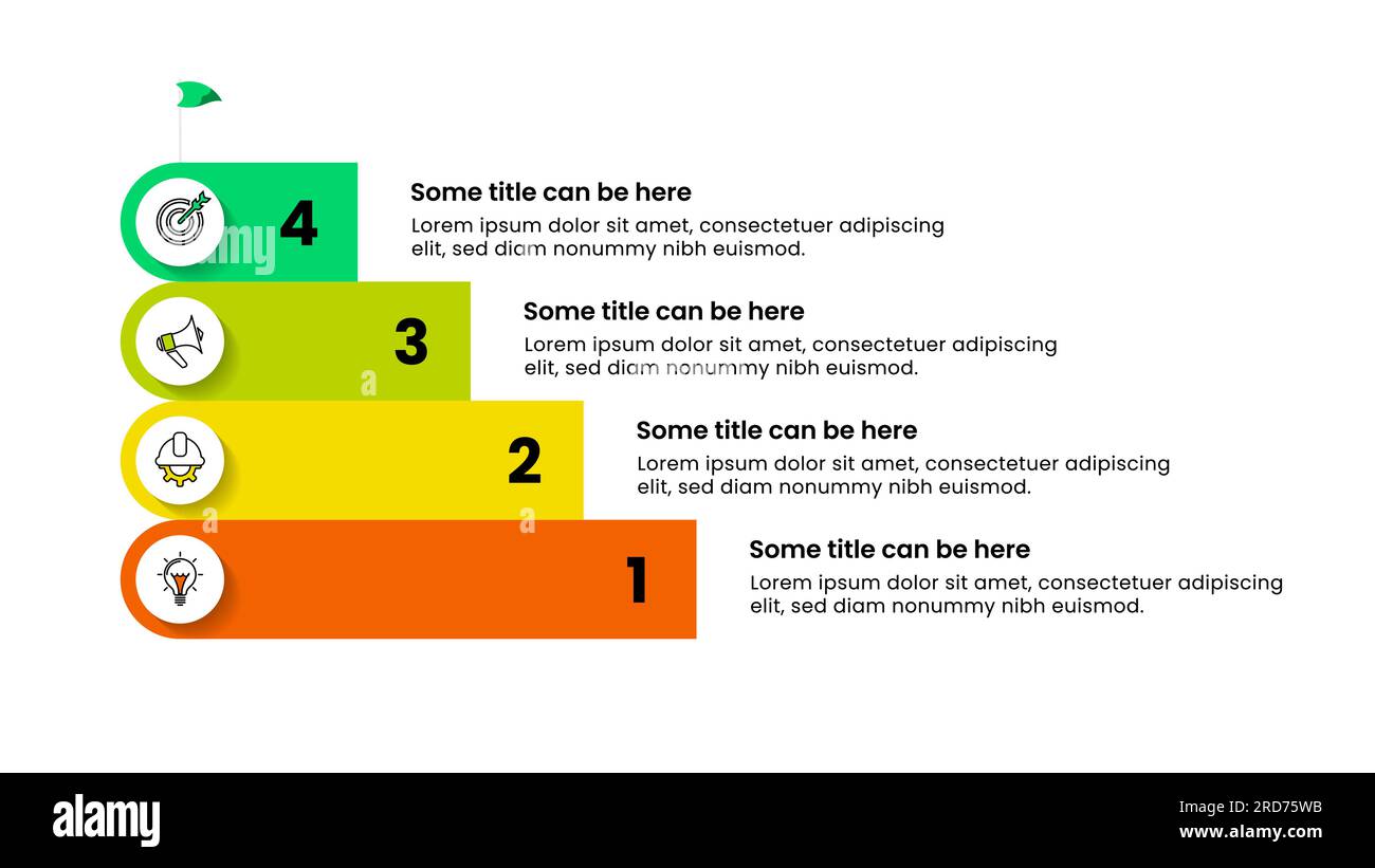 Modello infografico con icone e 4 opzioni o passaggi. Piramide. Può essere utilizzato per il layout del flusso di lavoro, il diagramma, il banner, il webdesign. Illustrazione vettoriale Illustrazione Vettoriale