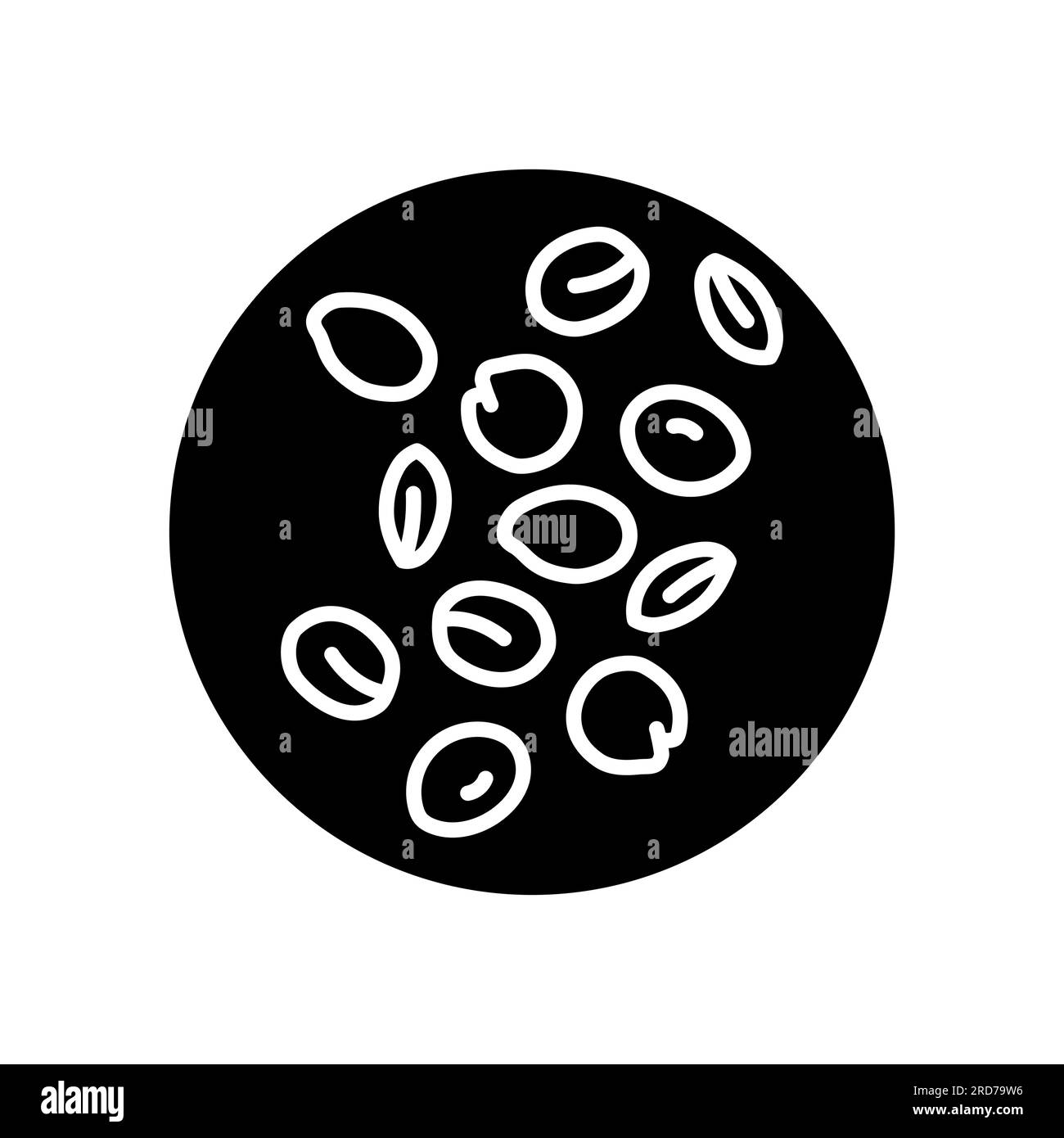 Icona linea nera cereali lenticchie. Cibo naturale biologico super. Pittogramma per pagina web, app mobile, promo. Illustrazione Vettoriale