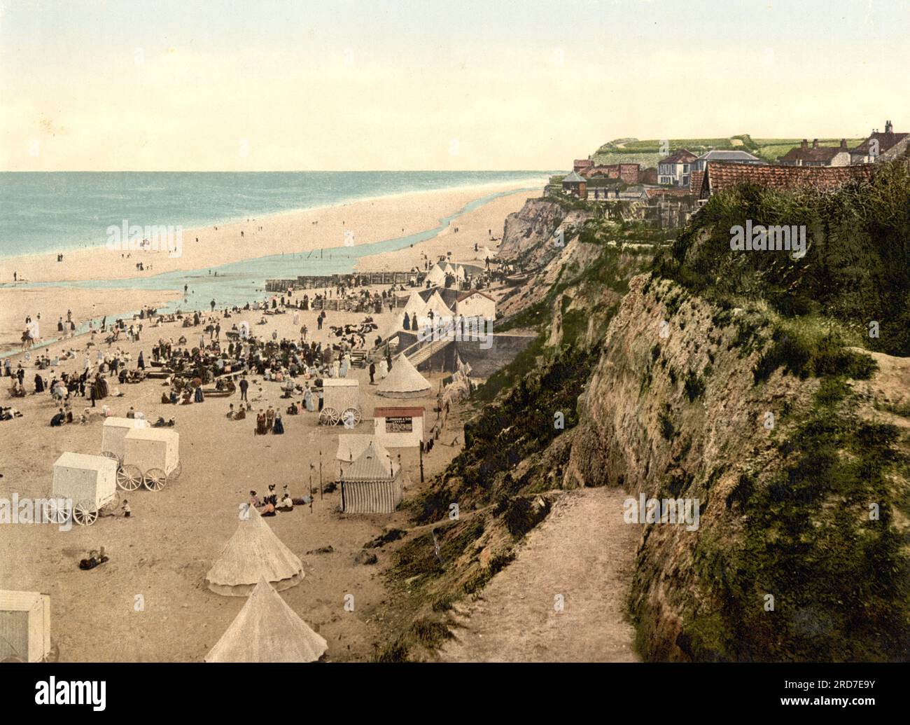 Sands, East, Mundsley-on-Sea, villaggio costiero e parrocchia civile nella contea inglese di Norfolk, Inghilterra, 1895, storica, riproduzione digitale migliorata di una vecchia stampa Photochrome Foto Stock