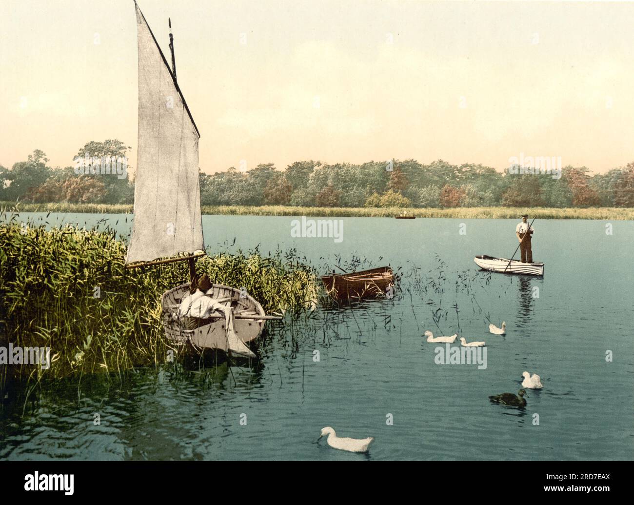 Broad, Ormesby, Inghilterra, 1895, storico, Riproduzione digitale migliorata di una vecchia stampa Photochrome Foto Stock