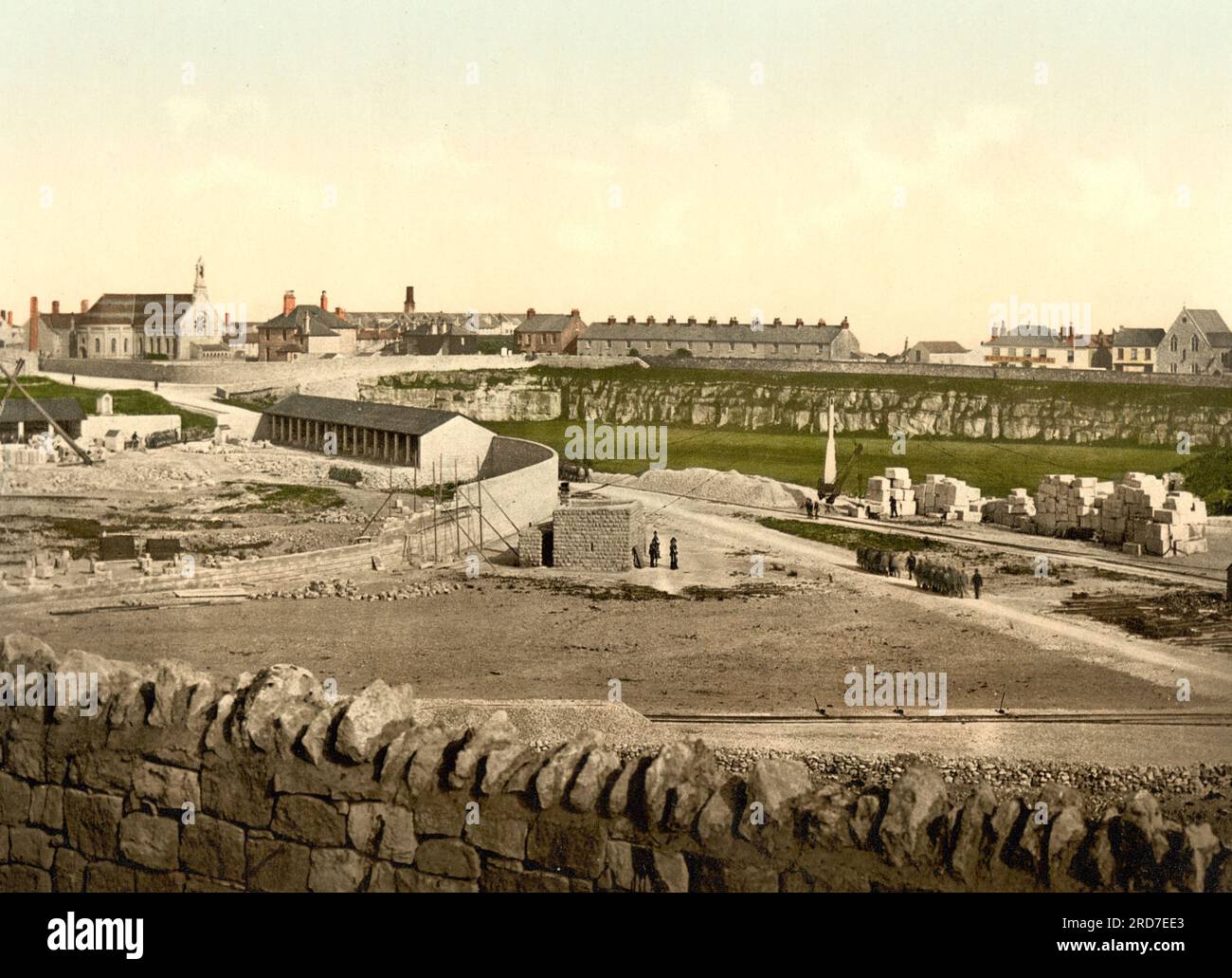 Prison, Portland, Inghilterra, 1895, storico, Riproduzione digitale migliorata di una vecchia stampa Photochrome Foto Stock
