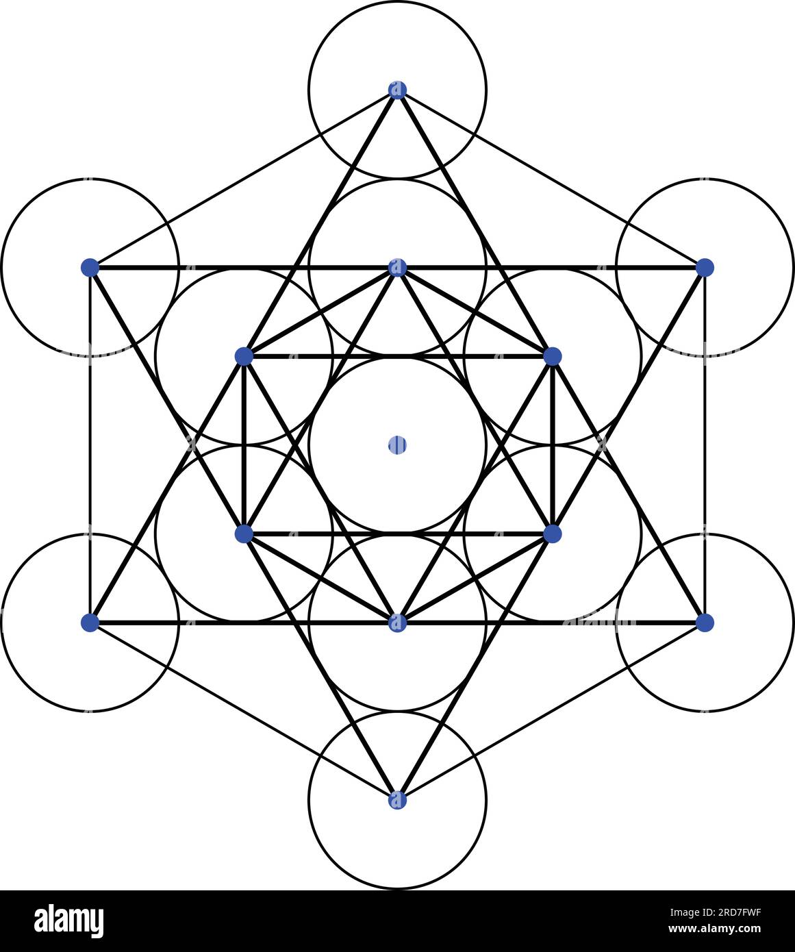 Elementi di progettazione vettoriale con geometria spaventata. Questa religione, filosofia e spiritualità simboli. il mondo della geometria. Illustrazione Vettoriale
