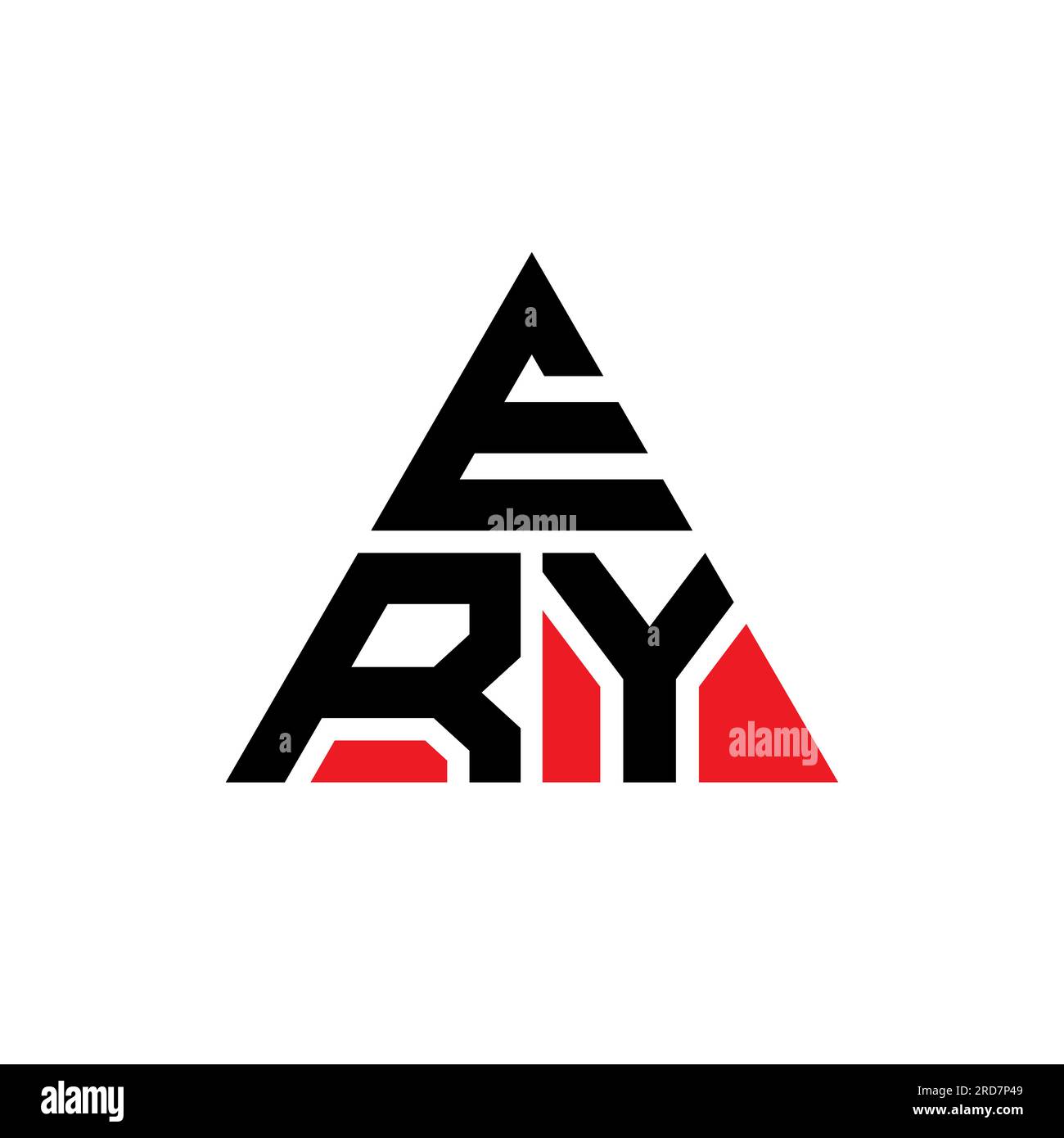 Logo EERY a lettere triangolari con forma a triangolo. Monogramma con logo EERY Triangle. Modello di logo vettoriale A triangolo di colore rosso. ERY triangul Illustrazione Vettoriale