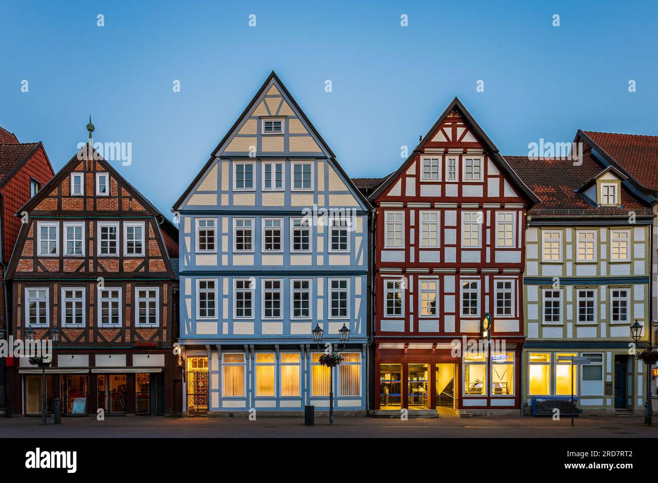 La città medievale di celle con fronte case a graticcio. Foto scattata il 4 giugno 2023 a celle, bassa Sassonia, Germania. Foto Stock