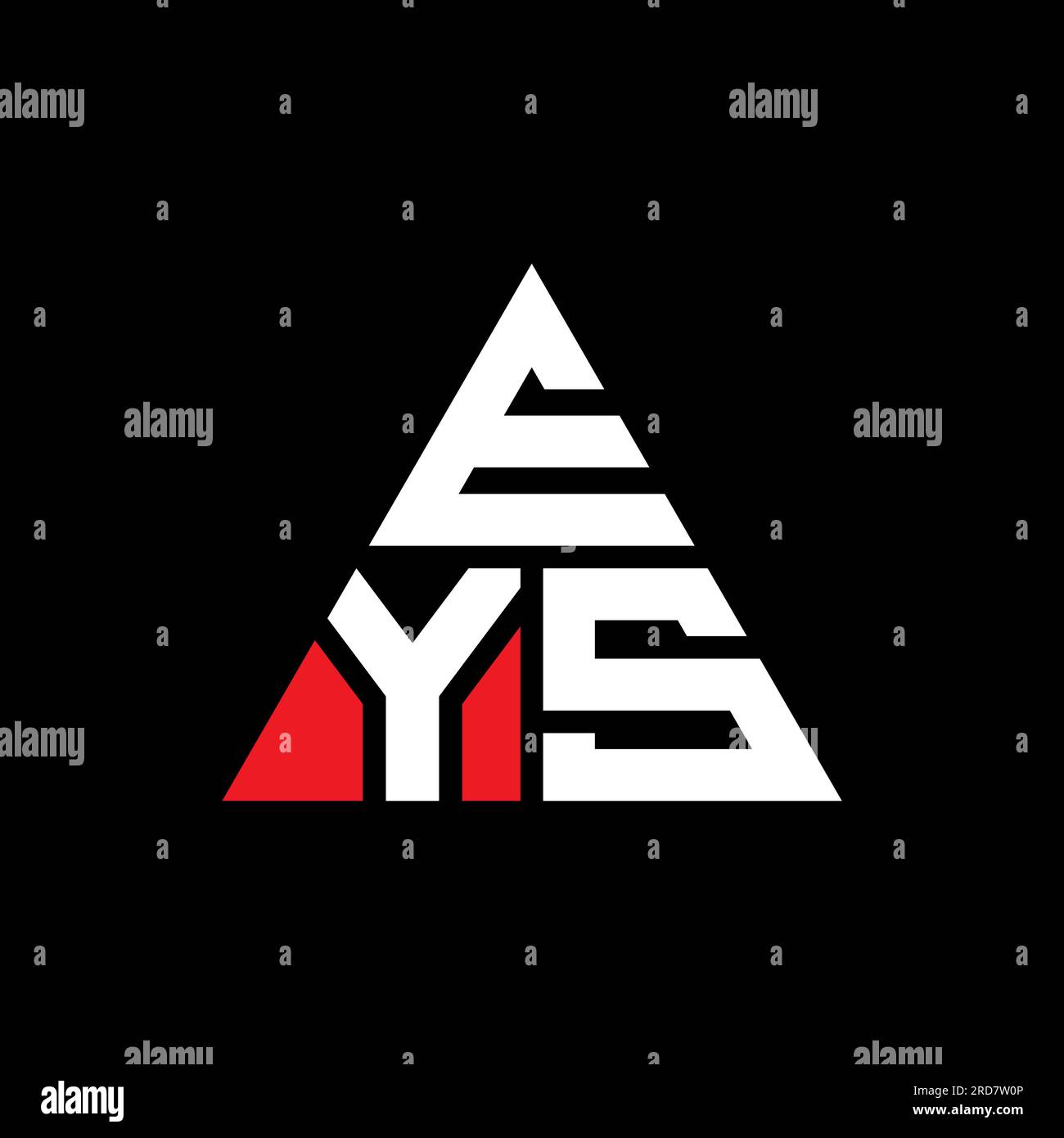 Logo a lettere triangolari EYS con forma triangolare. Monogramma con logo EYS Triangle. Modello logo vettoriale a triangolo EYS di colore rosso. EYS triangul Illustrazione Vettoriale