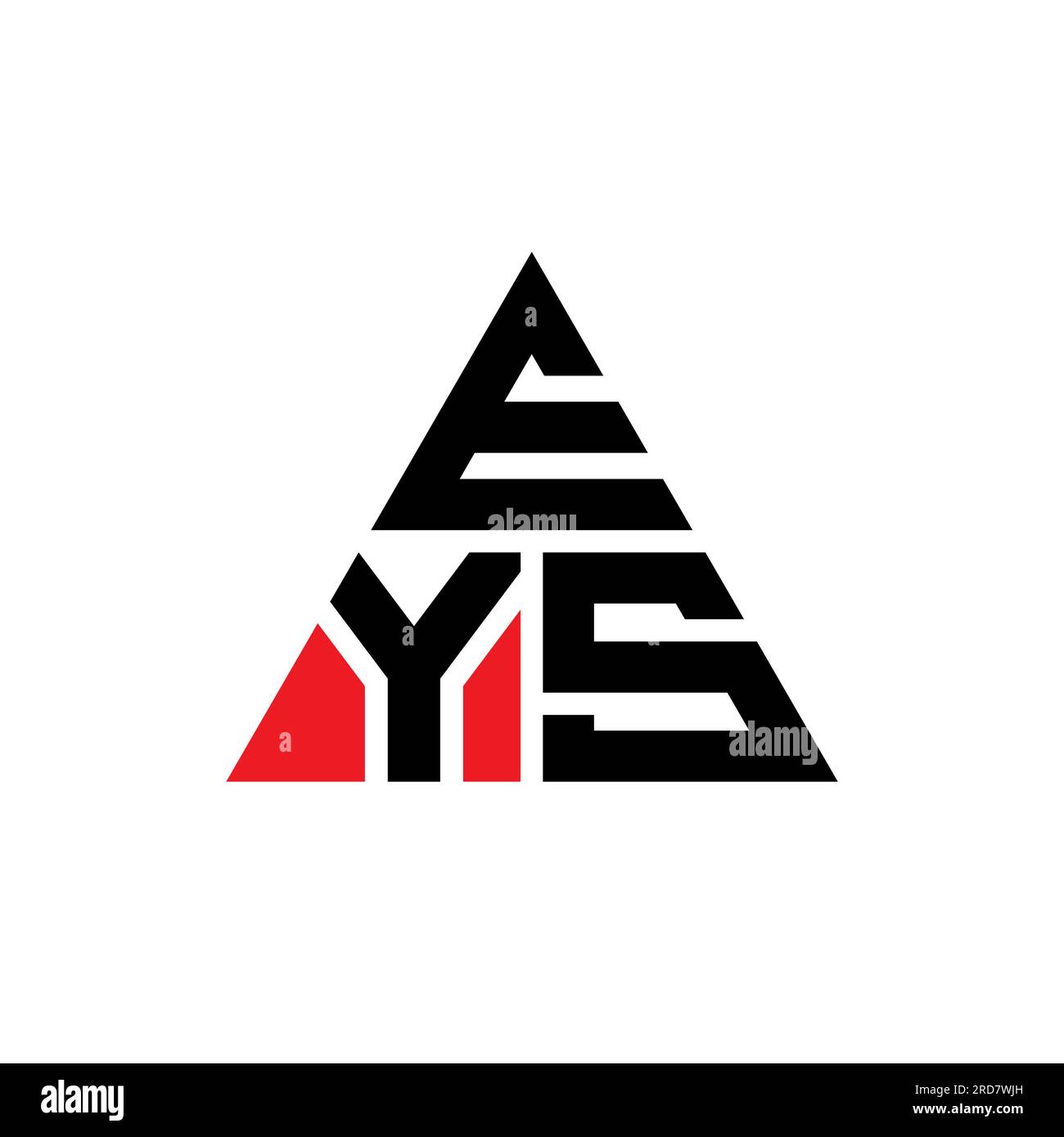 Logo a lettere triangolari EYS con forma triangolare. Monogramma con logo EYS Triangle. Modello logo vettoriale a triangolo EYS di colore rosso. EYS triangul Illustrazione Vettoriale
