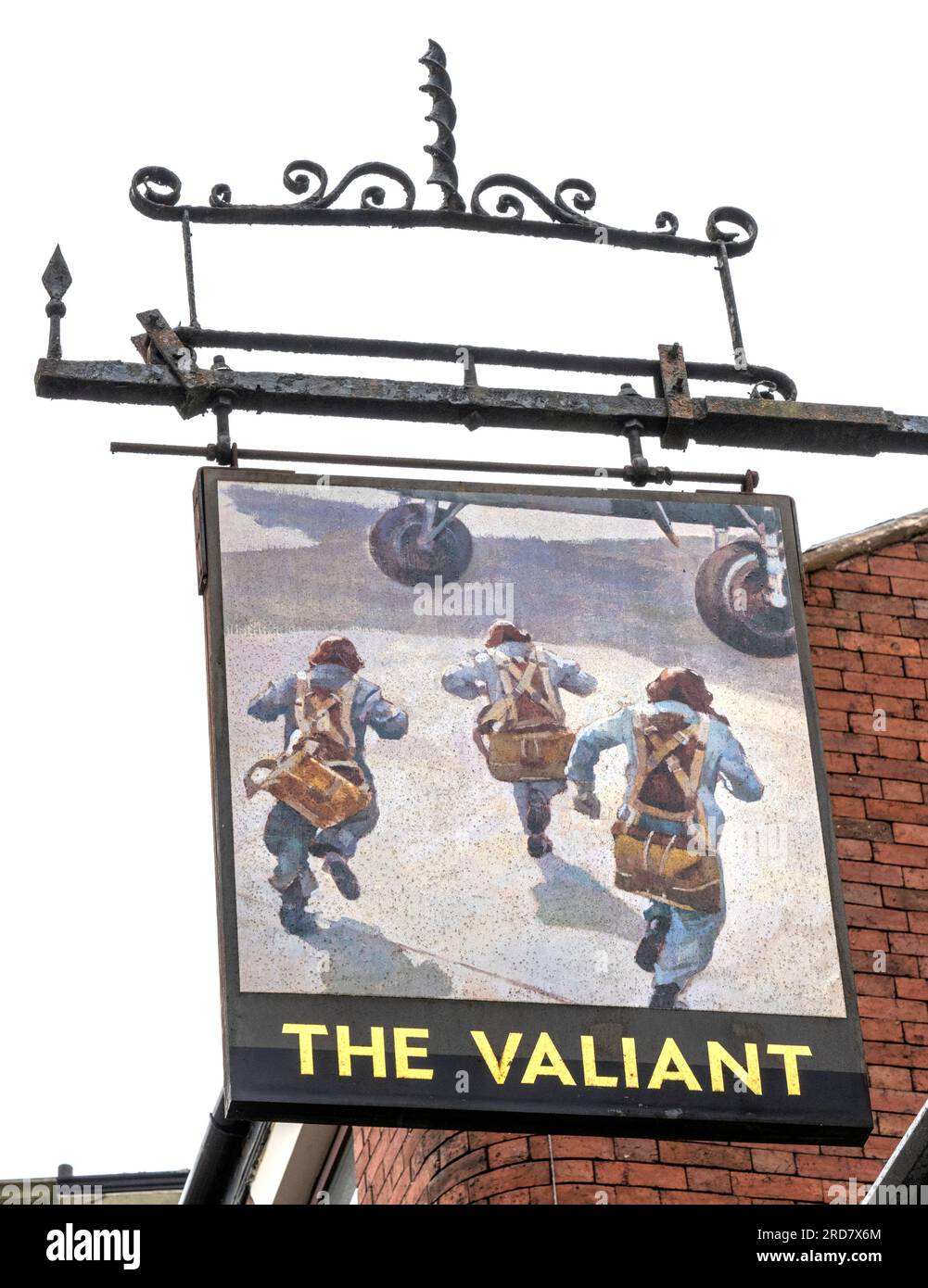 Insegna tradizionale per pub presso il Valiant - Public House - Stanley Street, Leek, Staffordshire, Inghilterra, Regno Unito Foto Stock