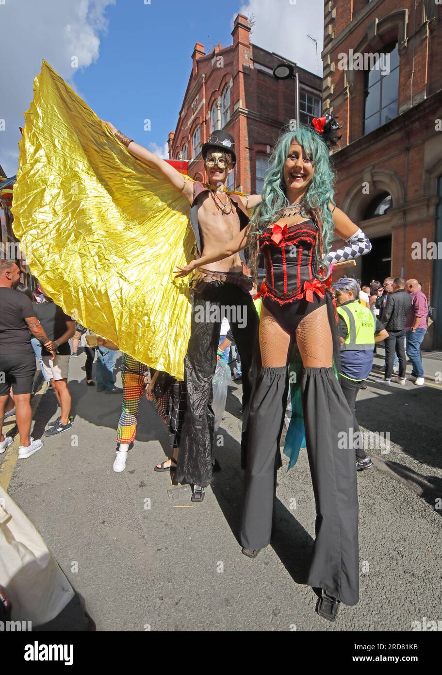 Manchester Pride - Canal Street / Bloom Street, Manchester, Inghilterra, Regno Unito, M1 3EZ Foto Stock