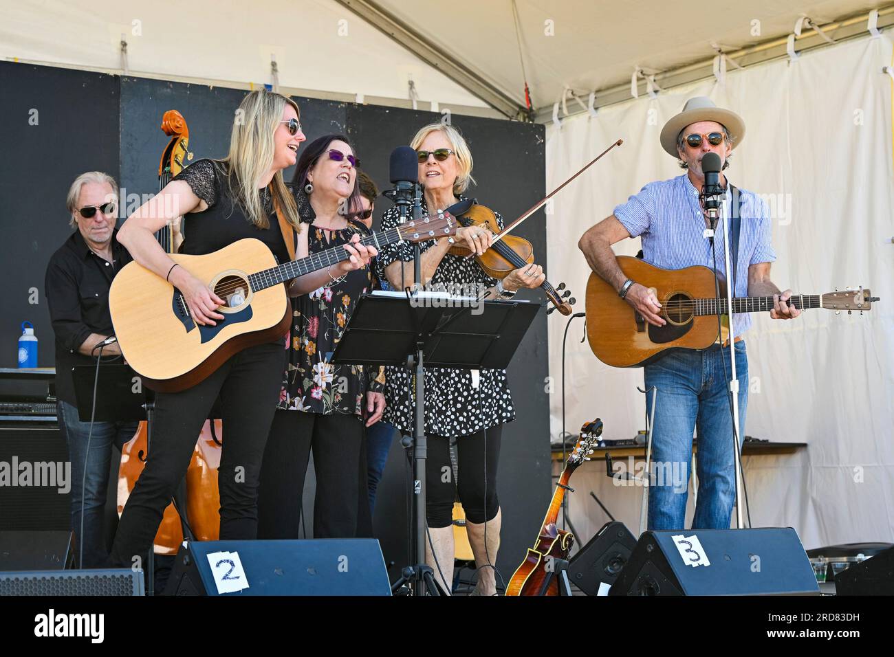 Barney Bentall, The High Bar Gang, Vancouver Folk Music Festival, Jericho Park, Vancouver, British Columbia, Canada Foto Stock