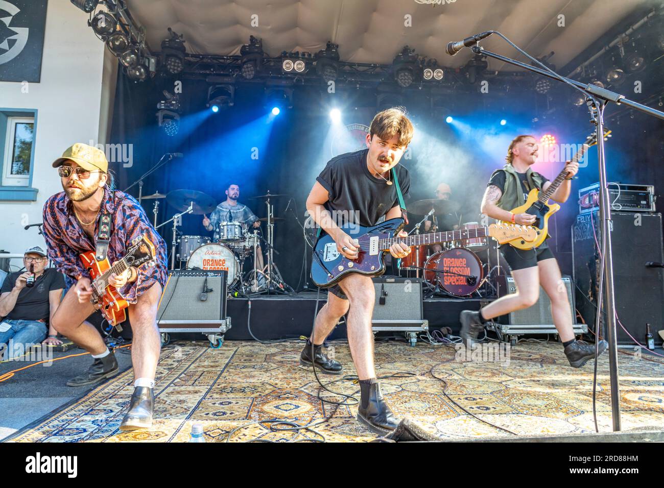 Die irische Rockband Thumper Live beim Orange Blossom Special Festival, Beverungen, Deutschland | Irish Rock Band Thumper Live all'Orange Blosso Foto Stock