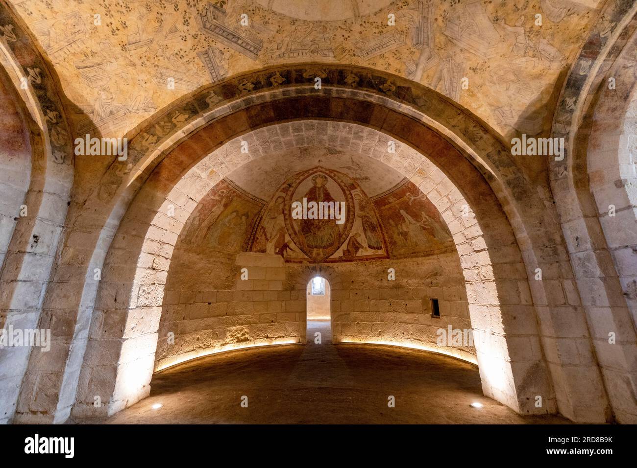 La cripta nella chiesa di Sant'Aignan, Saint-Aignan, Valle della Loira, Francia, Europa Foto Stock