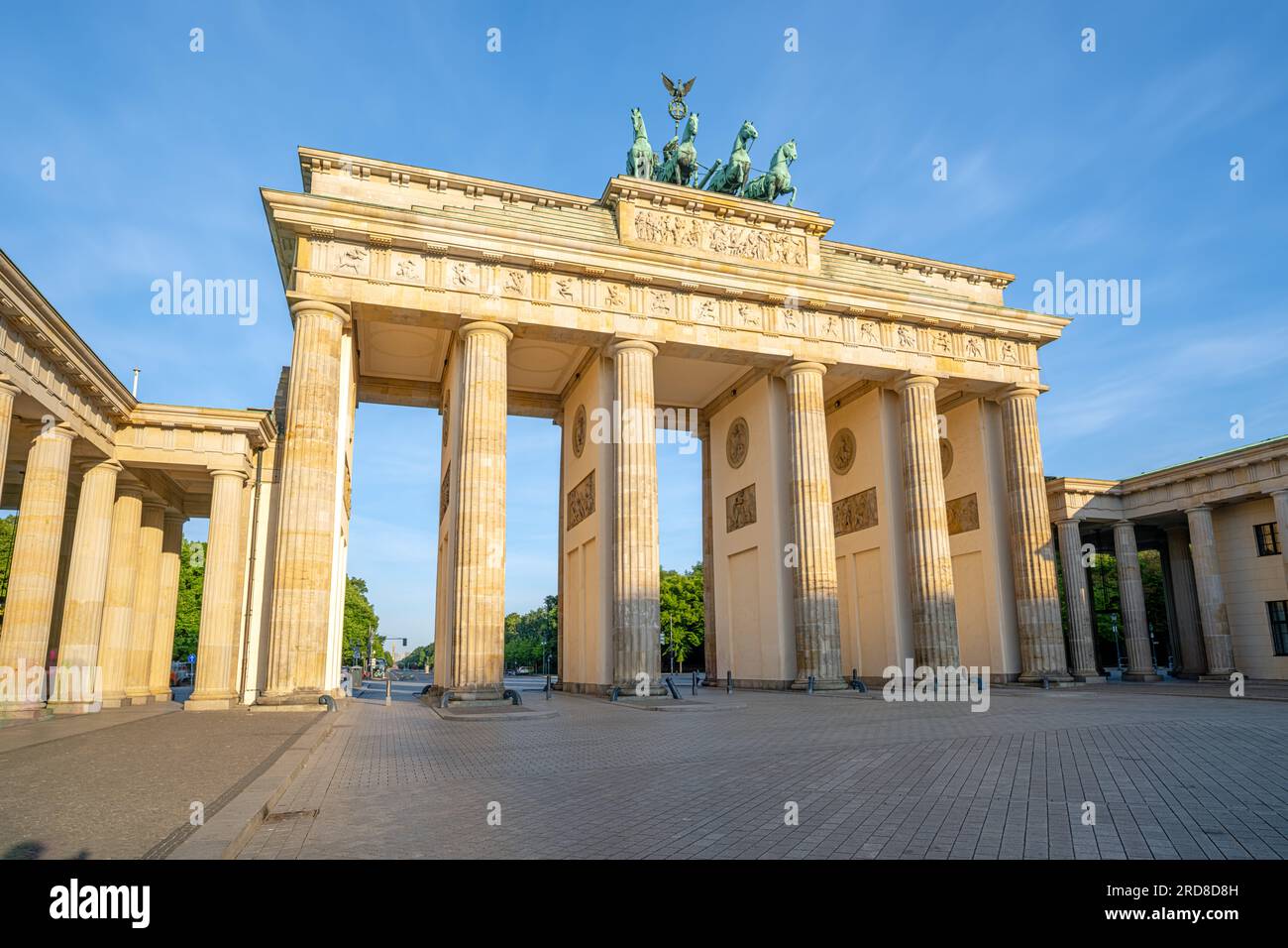 Immagine ad alta risoluzione della famosa porta di Brandeburgo a Berlino, Germania Foto Stock