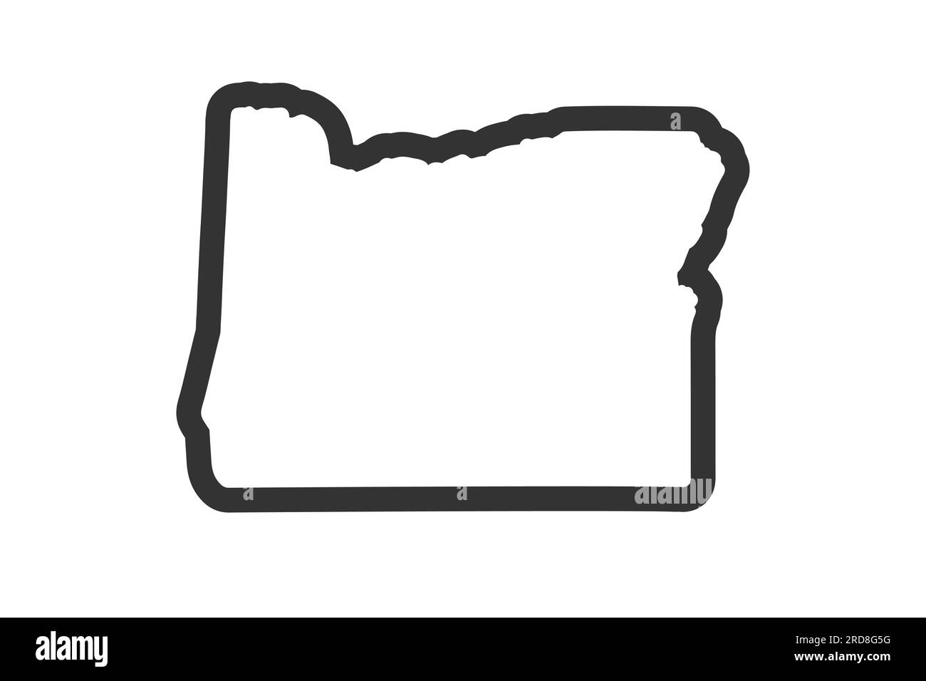 Simbolo del contorno dell'Oregon. Mappa dello stato DEGLI STATI UNITI. Illustrazione vettoriale Illustrazione Vettoriale