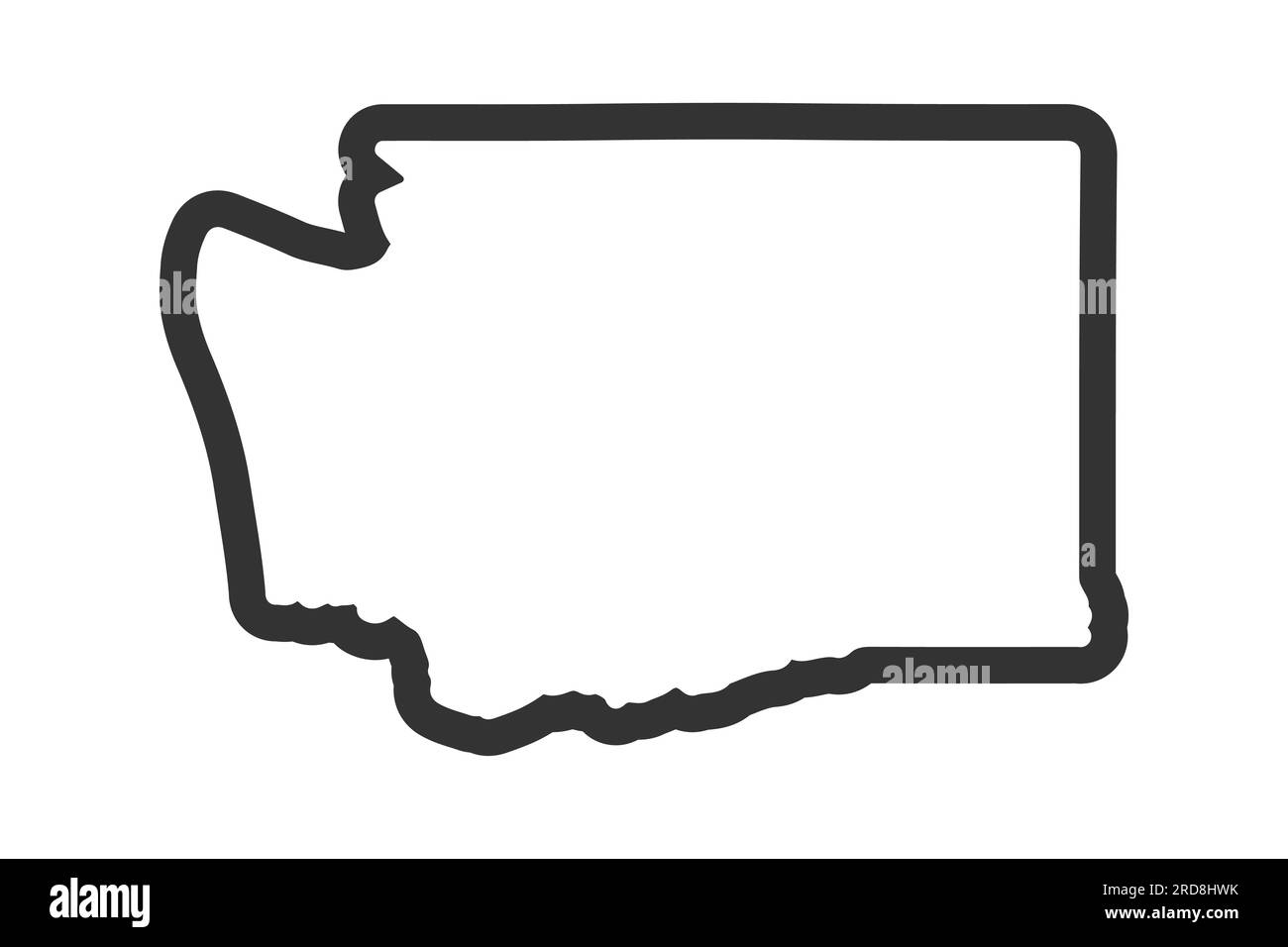 Simbolo del profilo di Washington. Mappa dello stato DEGLI STATI UNITI. Illustrazione vettoriale Illustrazione Vettoriale