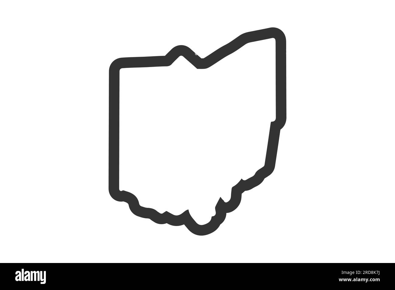 Simbolo del contorno dell'Ohio. Mappa dello stato DEGLI STATI UNITI. Illustrazione vettoriale Illustrazione Vettoriale