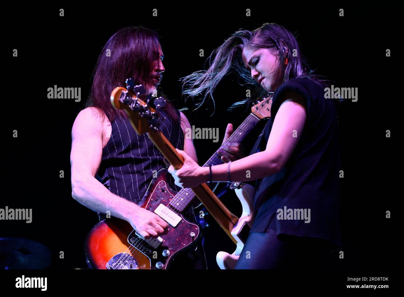 Roma, Italia. 18 luglio 2023. Manuel Agnelli e Beatrice Antolini sono in tour durante il Manuel Agnelli Tour 2023 Estate al Rock in Roma 2023, all'Ippodromo delle Capannelle di Roma, Italia il 17 luglio 2023 (foto di Domenico Cippitelli/NurPhoto).0 crediti: NurPhoto SRL/Alamy Live News Foto Stock