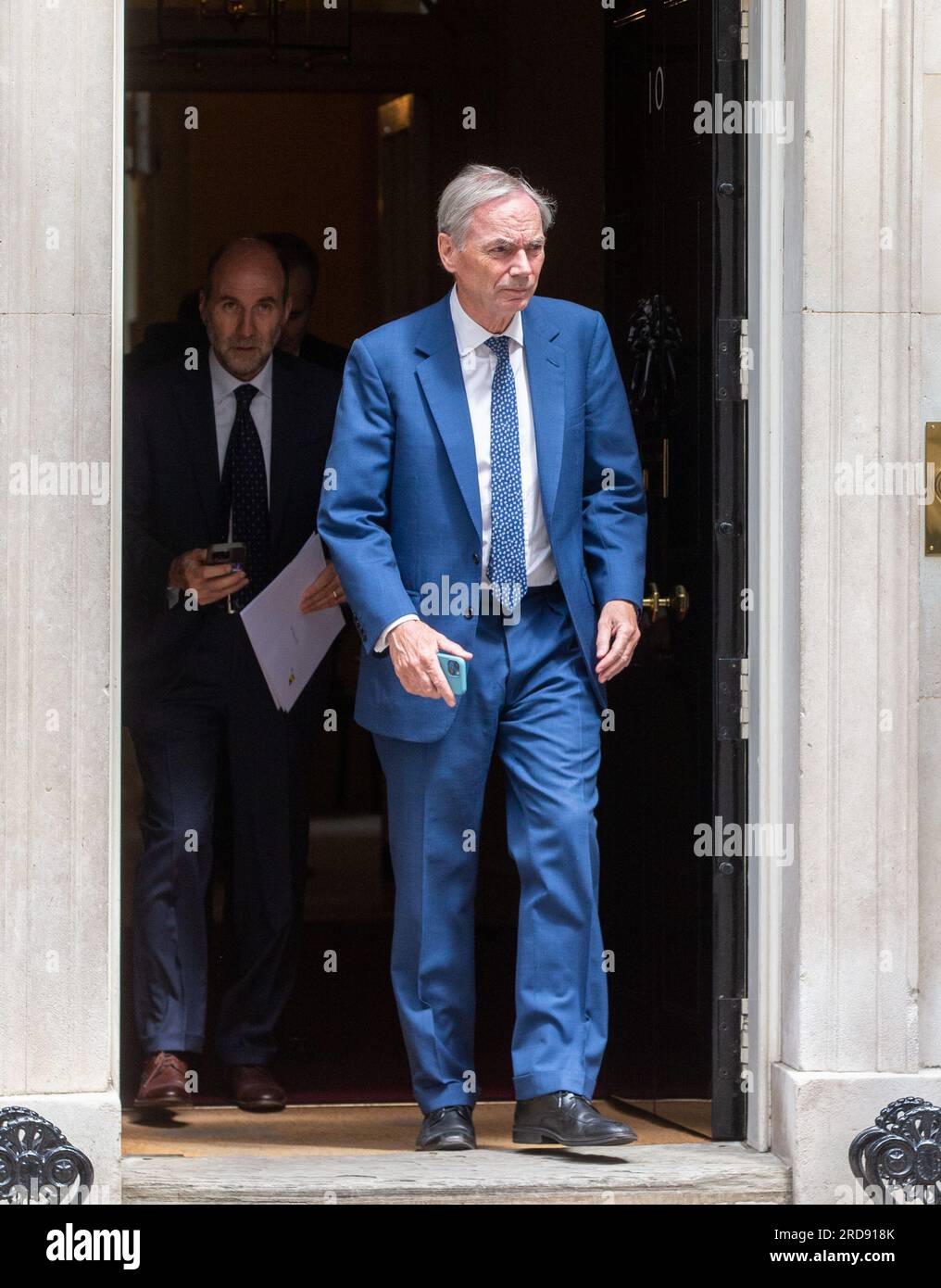 Londra, Inghilterra, Regno Unito. 18 luglio 2023. Il presidente esecutivo di Neptune Energy SAM LAIDLAW è visto a Downing Street mentre partecipa a una riunione del consiglio d'affari con il primo ministro britannico Rishi Sunak. (Immagine di credito: © Tayfun salci/ZUMA Press Wire) SOLO USO EDITORIALE! Non per USO commerciale! Foto Stock