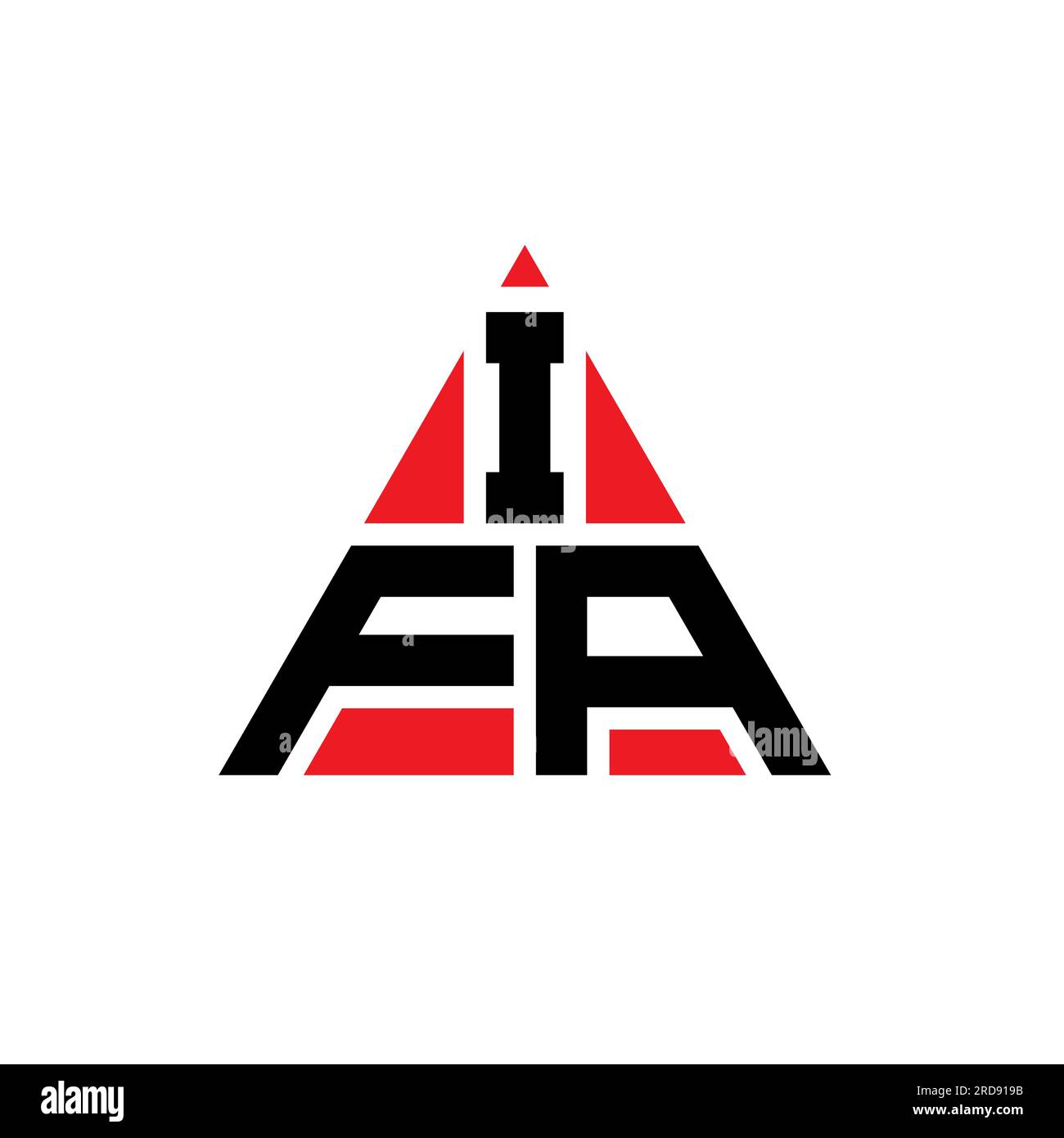 Logo a lettere triangolari IFA con forma triangolare. Monogramma di design con logo triangolare IFA. Modello logo vettoriale a triangolo IFA di colore rosso. IFA triangul Illustrazione Vettoriale