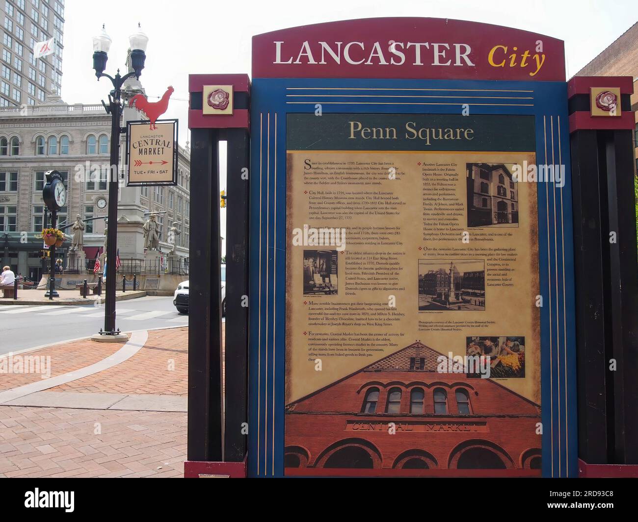 Penn Square, simbolo storico a Lancaster, Pennsyvania, 5 giugno 2023, © Katharine Andriotis Foto Stock